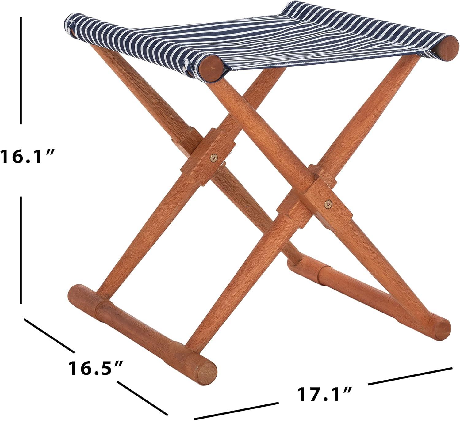 Breanne Stool Indoor/Outdoor (Set Of 2) - PAT7053 - Natural/Navy Stripe - Safavieh