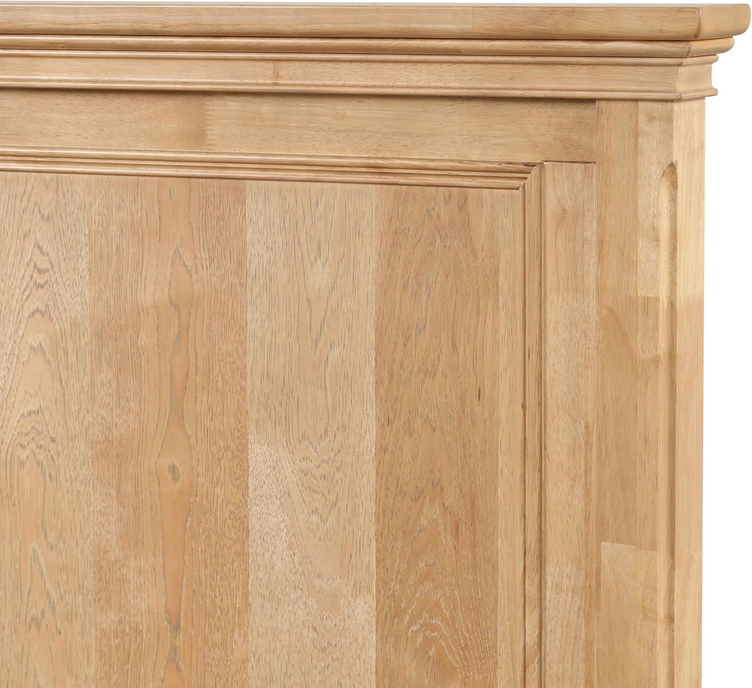 Furniture of America Stratford Solid Wood Queen Panel Bed, Natural Oak