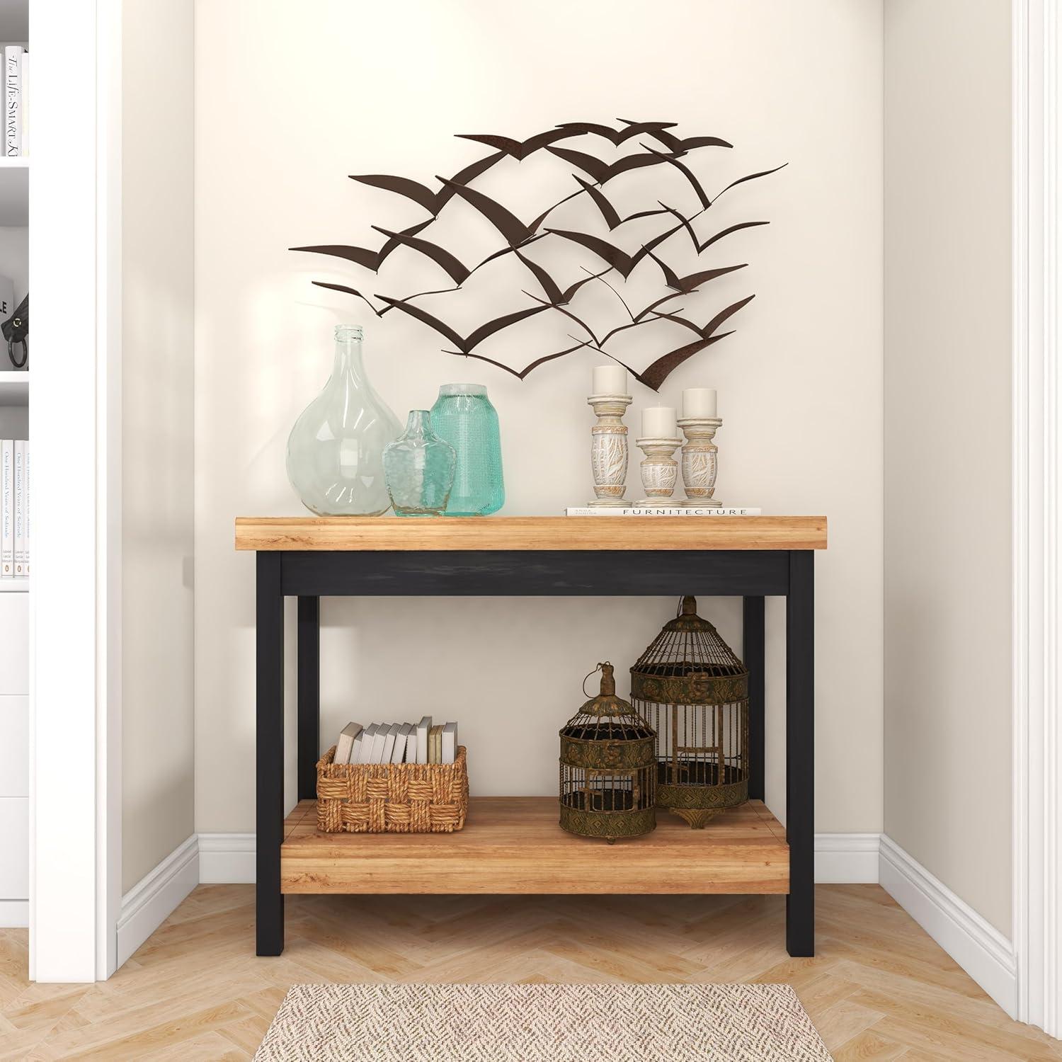DecMode Black Metal Sleek Flying Bird Wall Decor