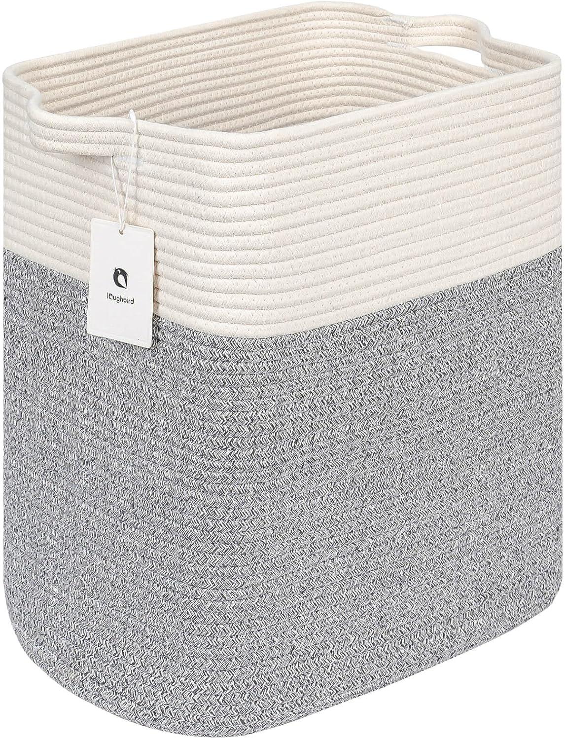 Hamper Toy Storage Collapsible Laundry Bin, Medium Fabric Organizer, 2pack - Silver Gray