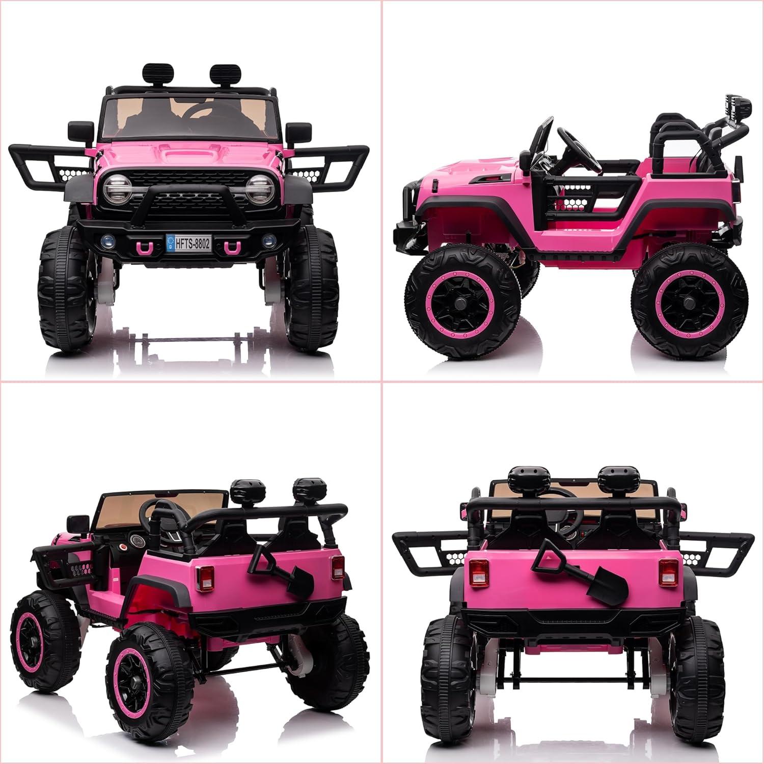 24V Pink 2-Seater Kids Ride-On SUV with Remote Control