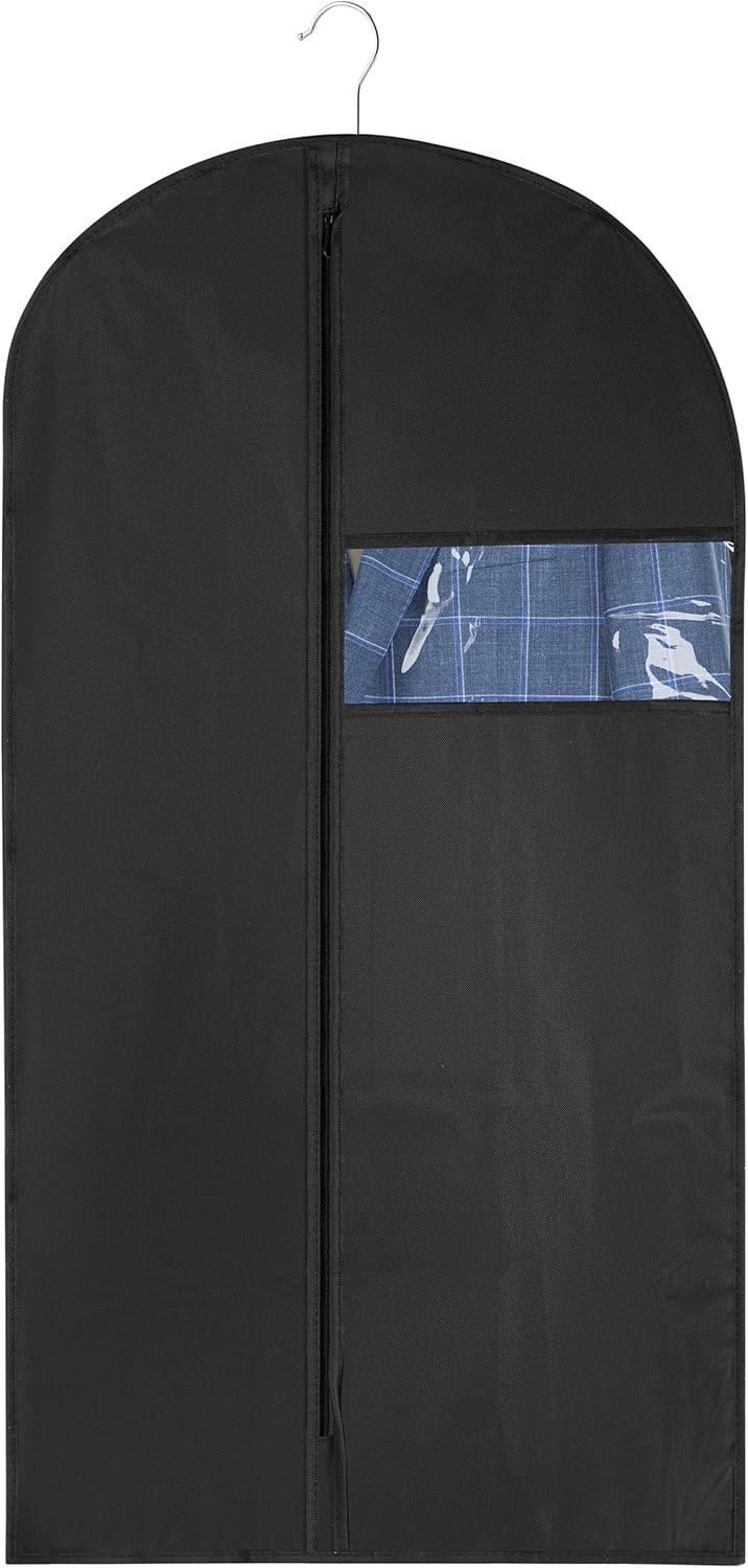 Fabric Garment Bag 42 Inch - Pack of 2 Hanging Clothing Storage Bags for Closet or Travel - Suit, Dress, Gown & Coat Protector with Zipper & Window - Dust Free Garment Covers