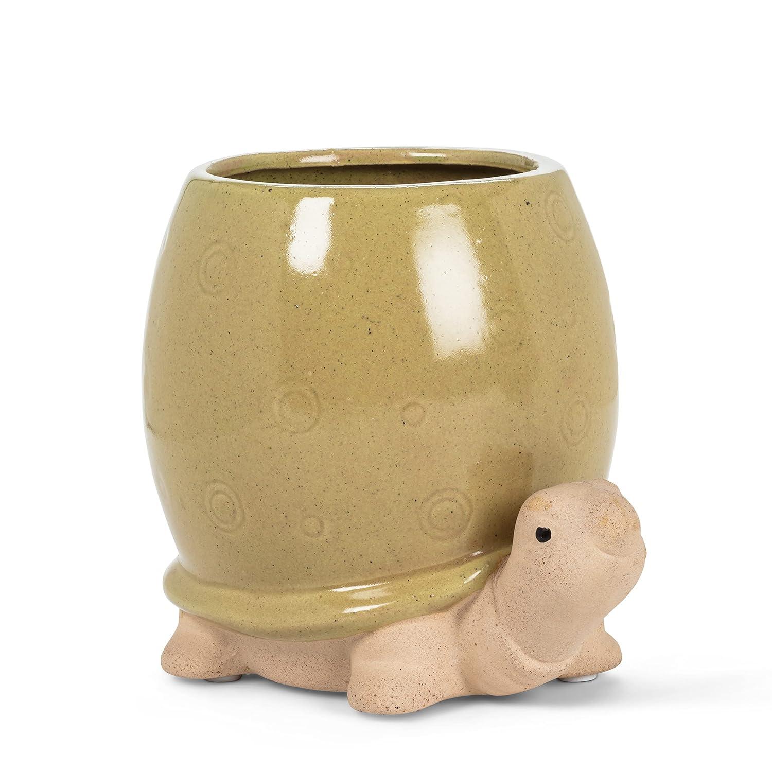 Abbott Collection 27-CRITTER-188 Tall Turtle Planter, Green