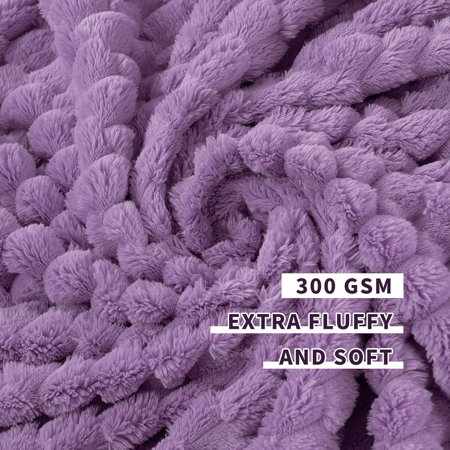 PAVILIA Soft Waffle Blanket Throw for Sofa Bed, Lightweight Plush Warm Blanket for Couch , Lavender Purple/Throw - 50x60