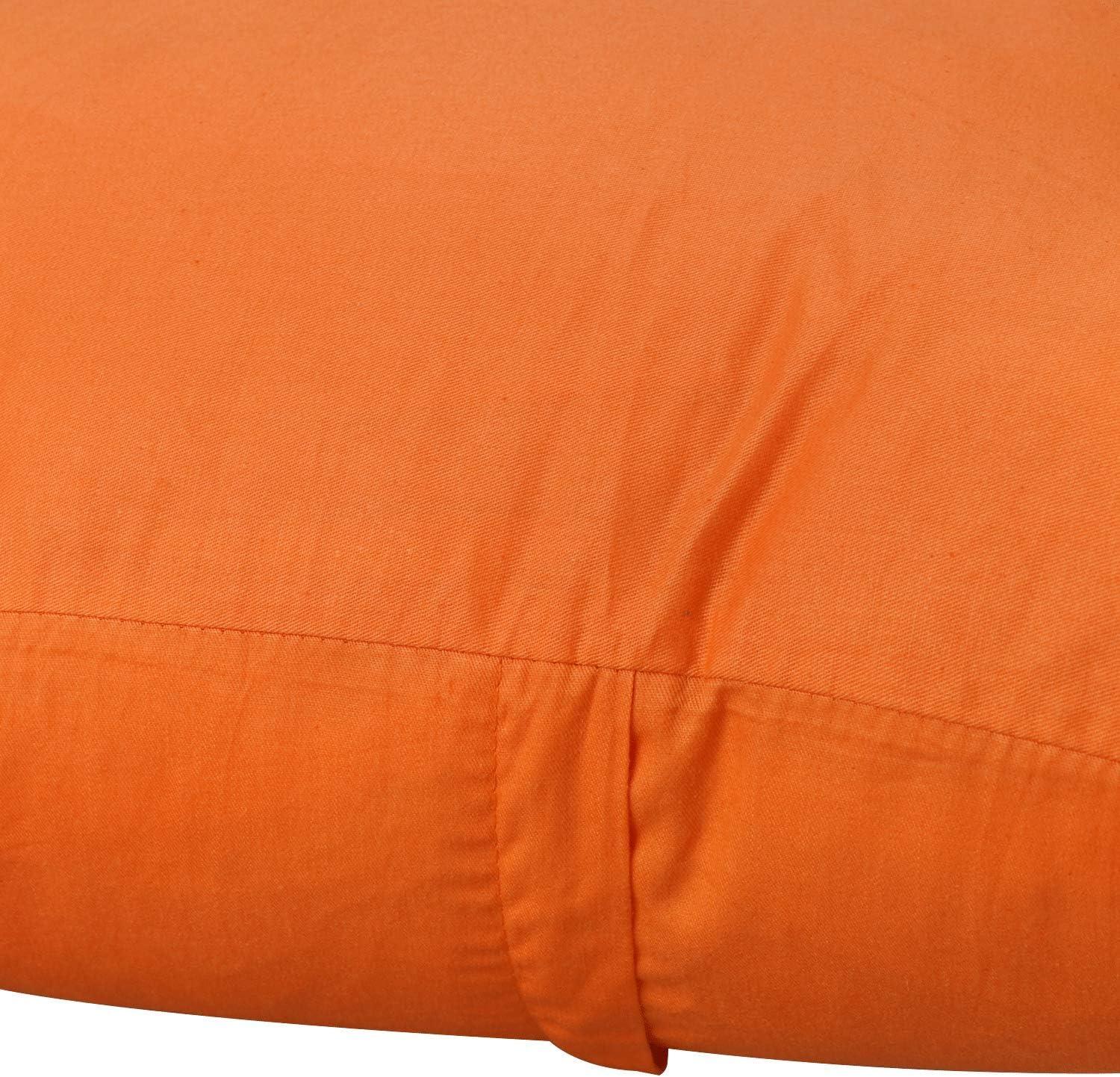 Set of 4 Orange Cotton Euro Pillowcases