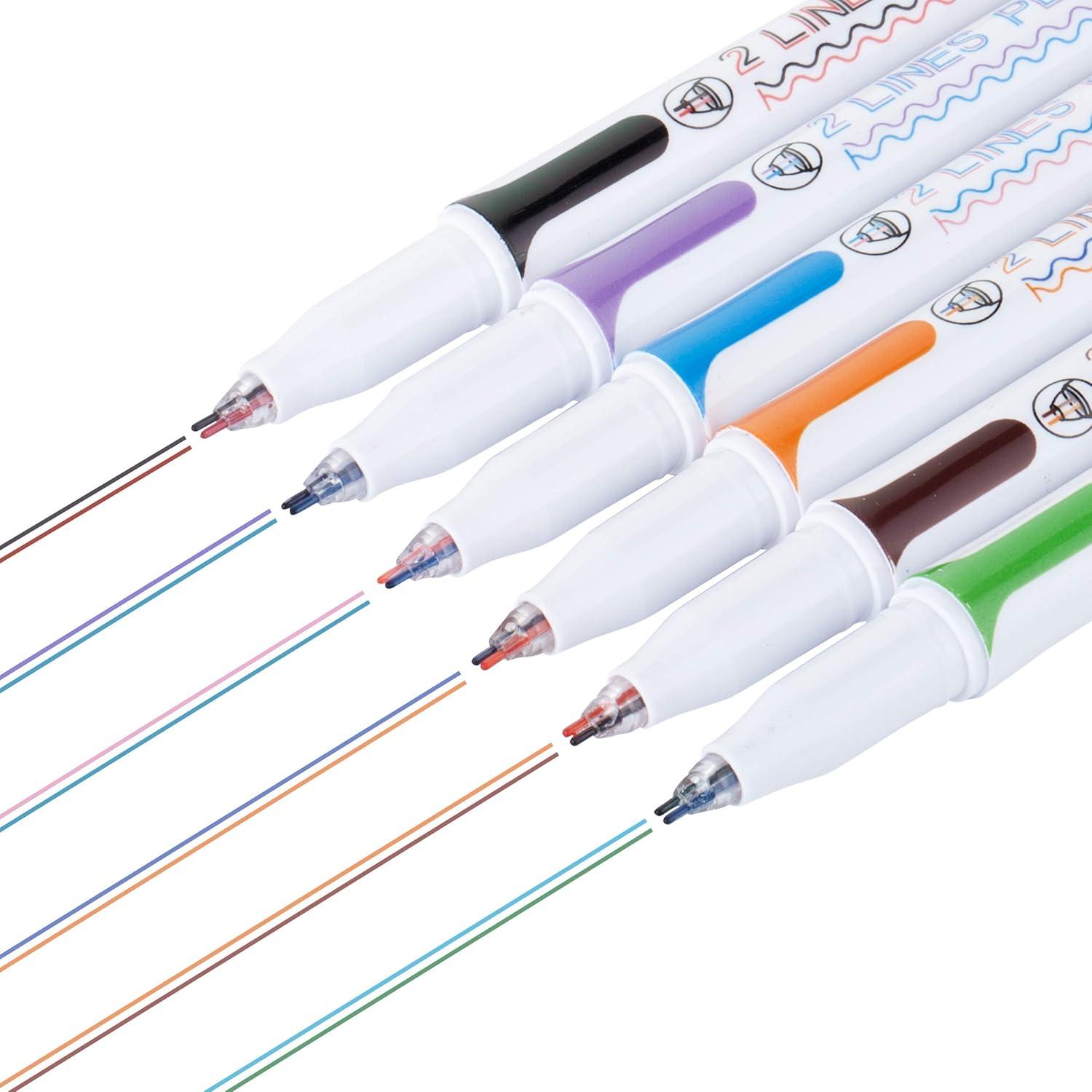 Mr. Pen Fine Point Pens Pack, Fine, 3 mm, Assorted Ink Colors, 6 Count