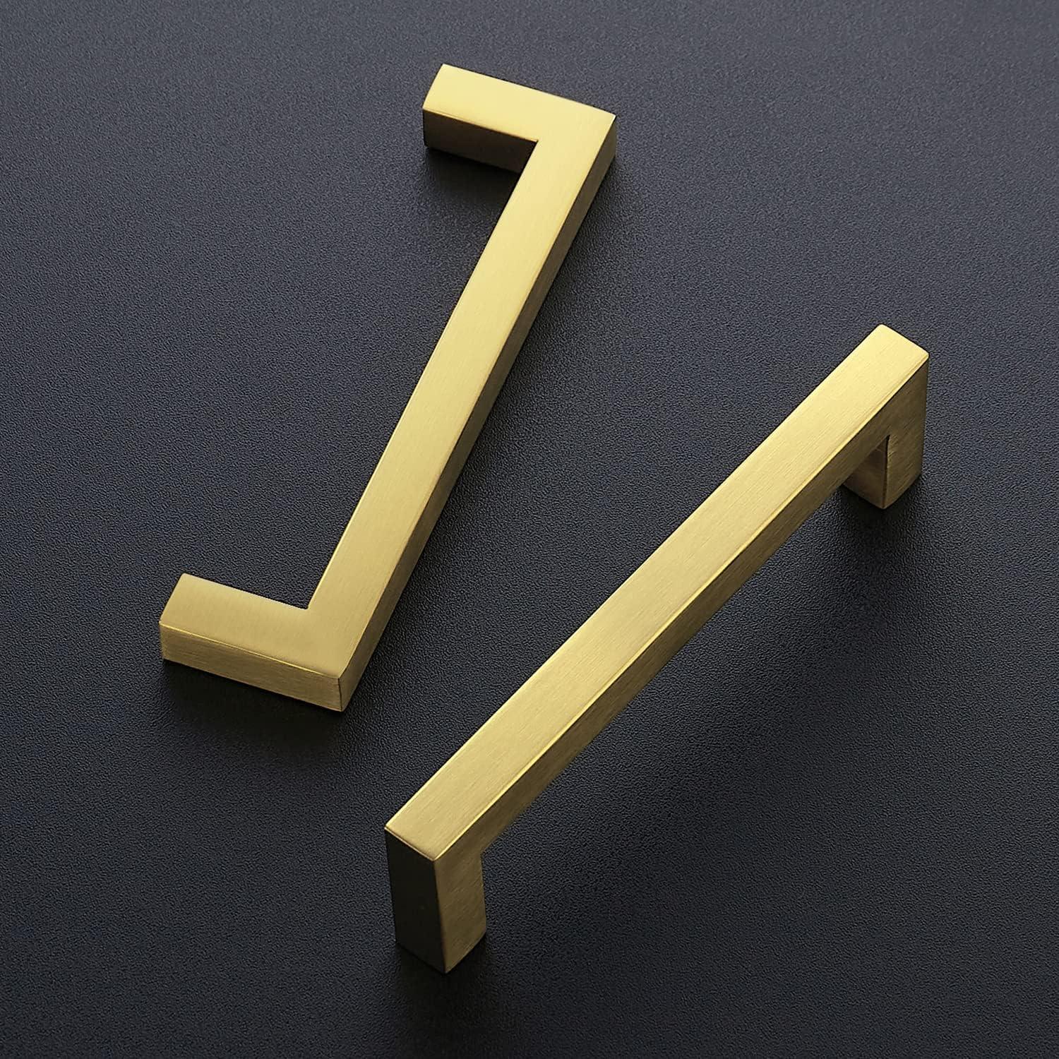 Ravinte 30 Pack 5 Inch Stainless Steel Cabinet Handles Square Cabinet Pulls Brushed Brass Cabinet Hardware Kitchen Cabinet Drawer Pulls Come with Screwdriver