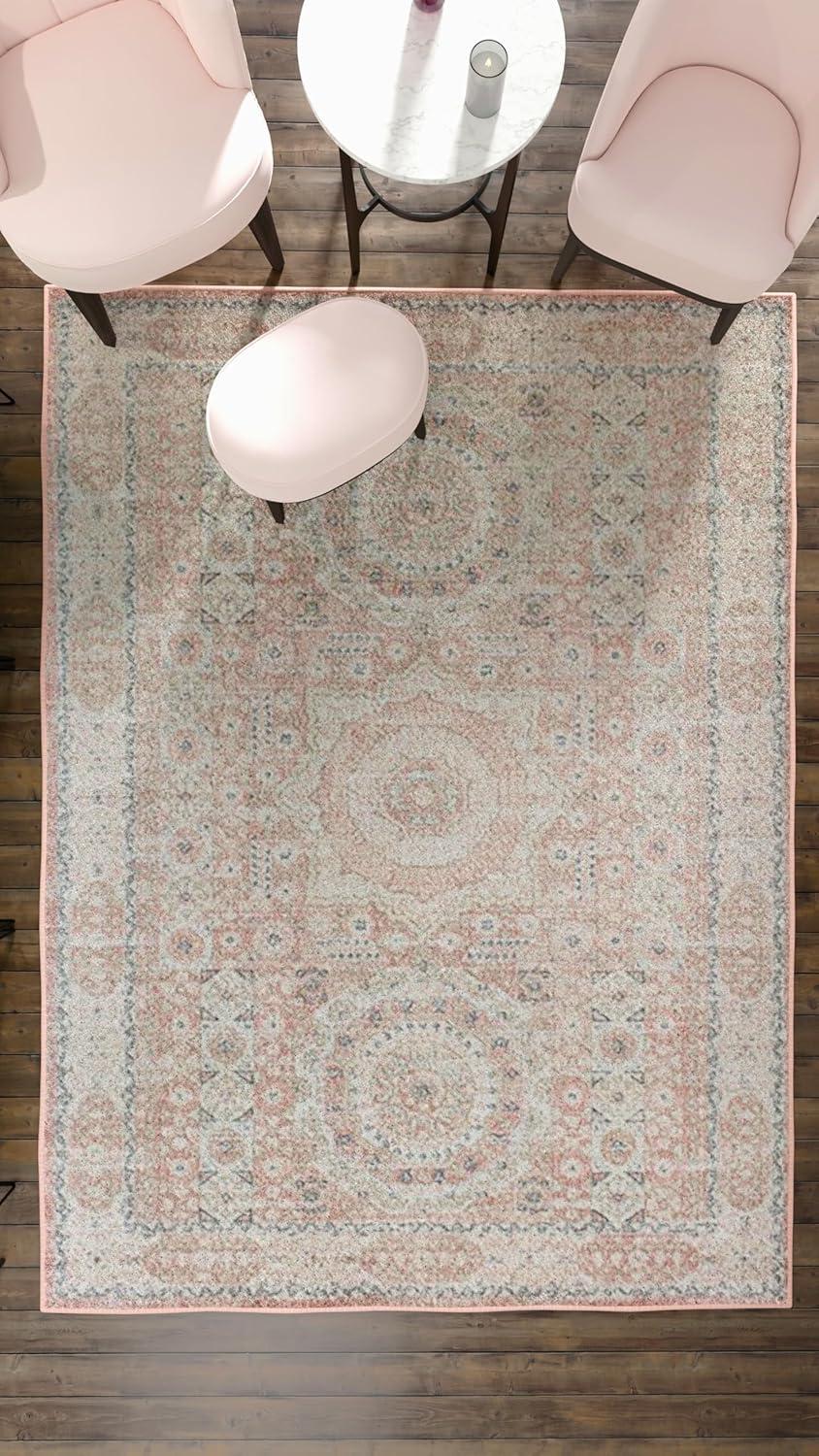 Rugs America Harper Pink Transitional Vintage Area Rug