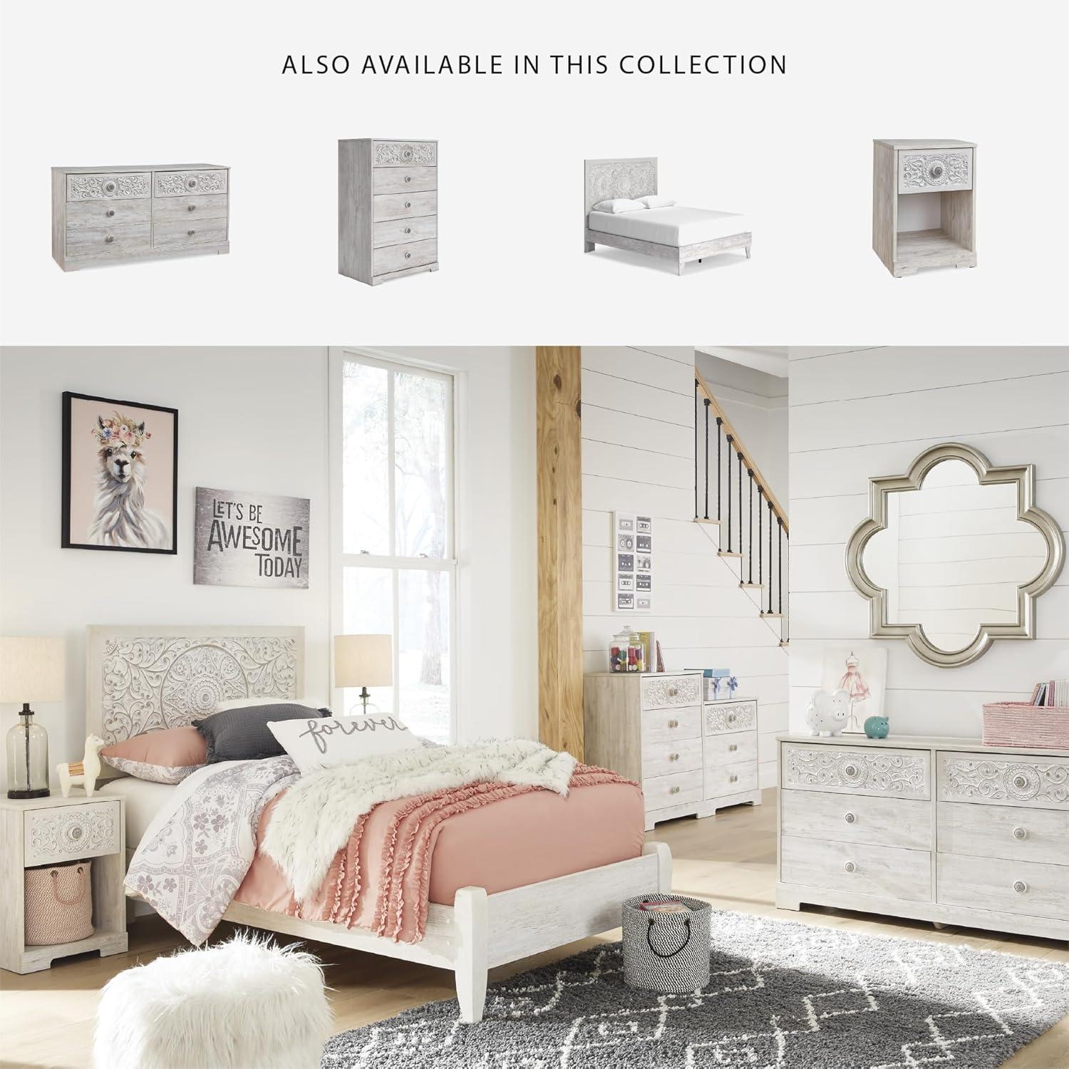 Signature Design by Ashley Casual Paxberry 6 Drawer Dresser, Whitewash