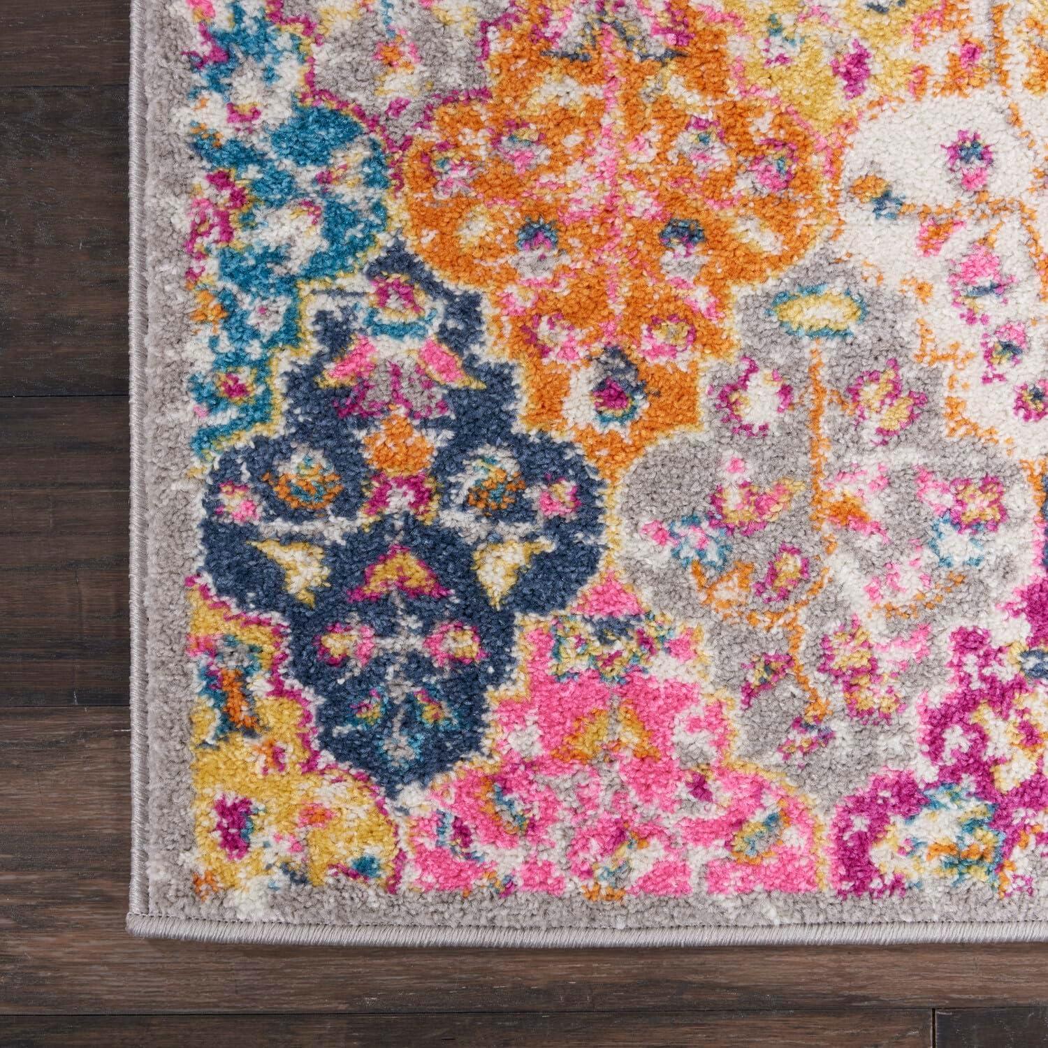 Multicolor Floral Tufted Synthetic Runner Rug, 2'2" x 7'6"