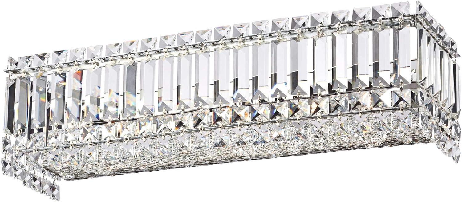 Possini Euro Design Crystal Columns Modern Wall Light Chrome 23" Light Bar Fixture for Bedroom Bathroom Vanity Reading Living Room Hallway House Home