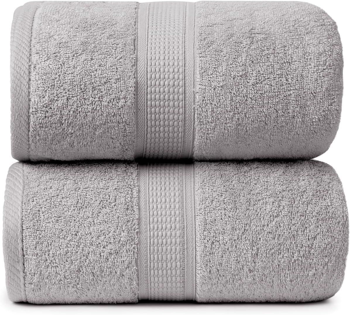 Ariv Premium Bath Towels Pack of 4, 100% Cotton, Large 30" x 52", Super Soft, Highly Absorbent, Quick Dry, Durable, Comfortable, Great Value & Quality, Perfect for Home & Bathroom - Platinum