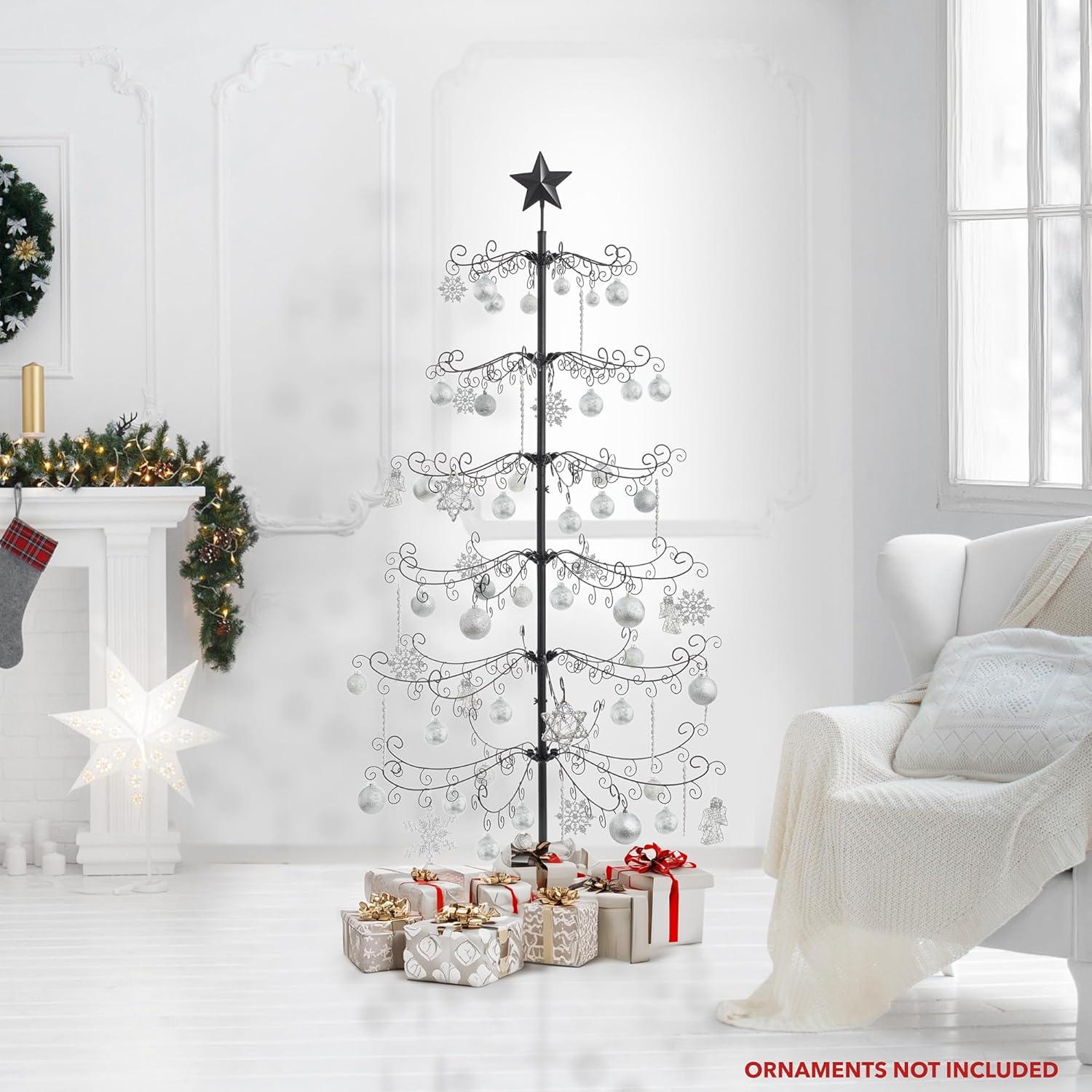Casafield Ornament Display Stand - Metal Christmas Tree Ornament Holder, 6' Black
