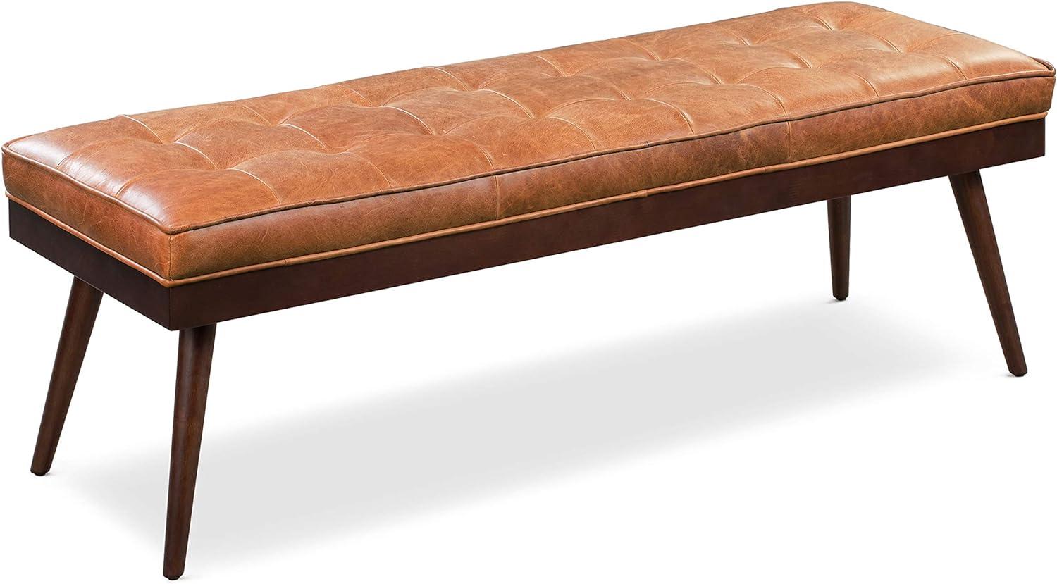 Athan Full-Grain Italian Genuine Leather Bench