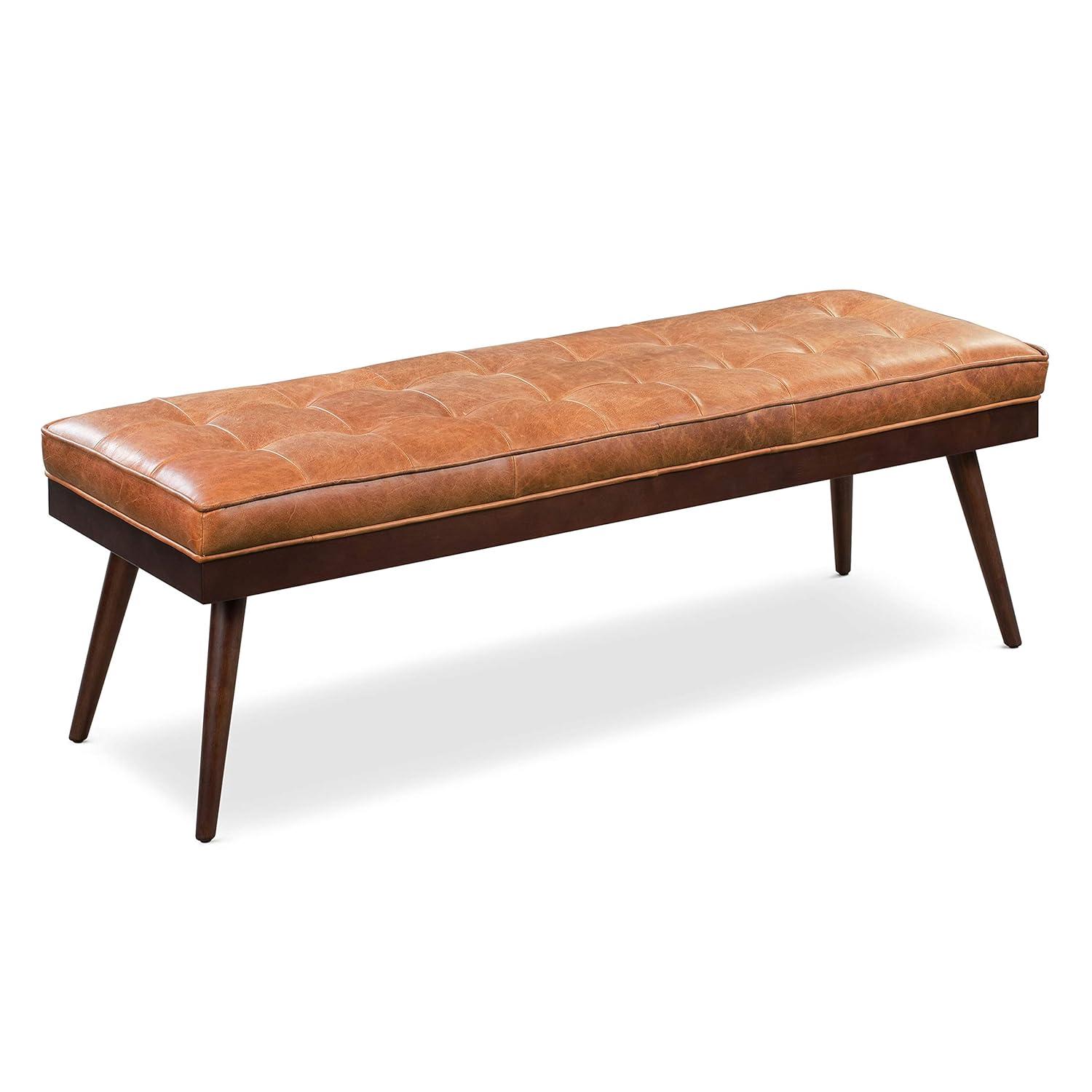 Athan Full-Grain Italian Genuine Leather Bench