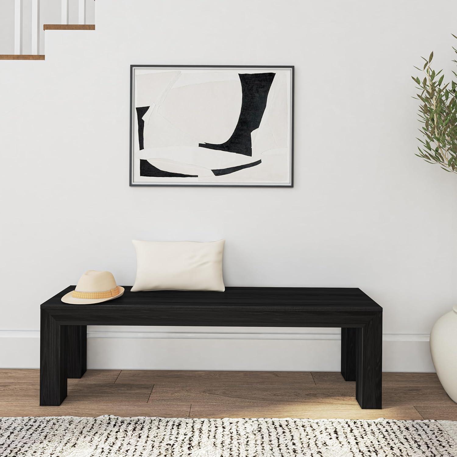 Plank+Beam 60" Modern Wood Dining Bench, Solid Wood Bench for Dining Table