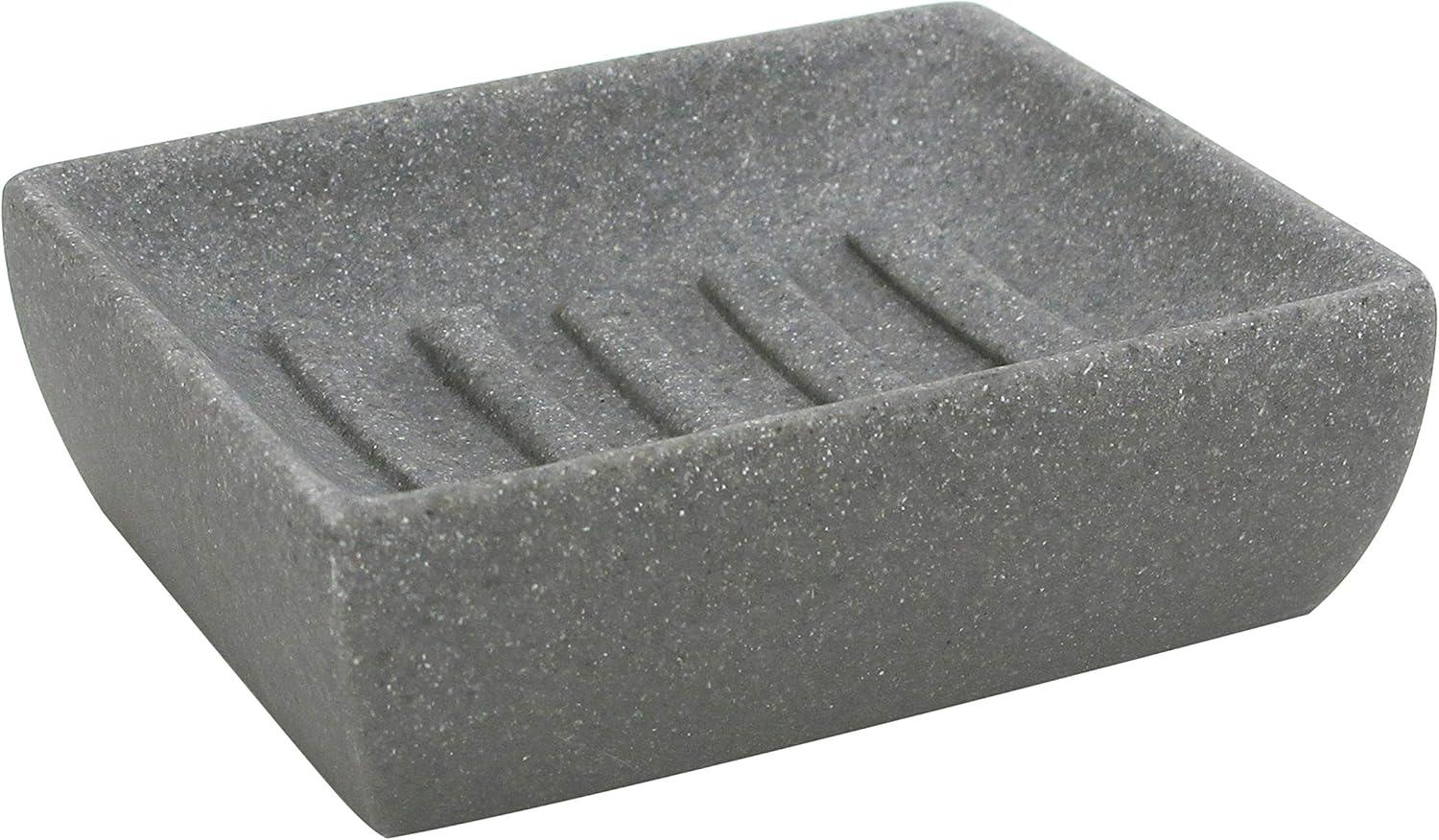 Charcoal Grey Stone Finish 4-Piece Bathroom Accessory Set