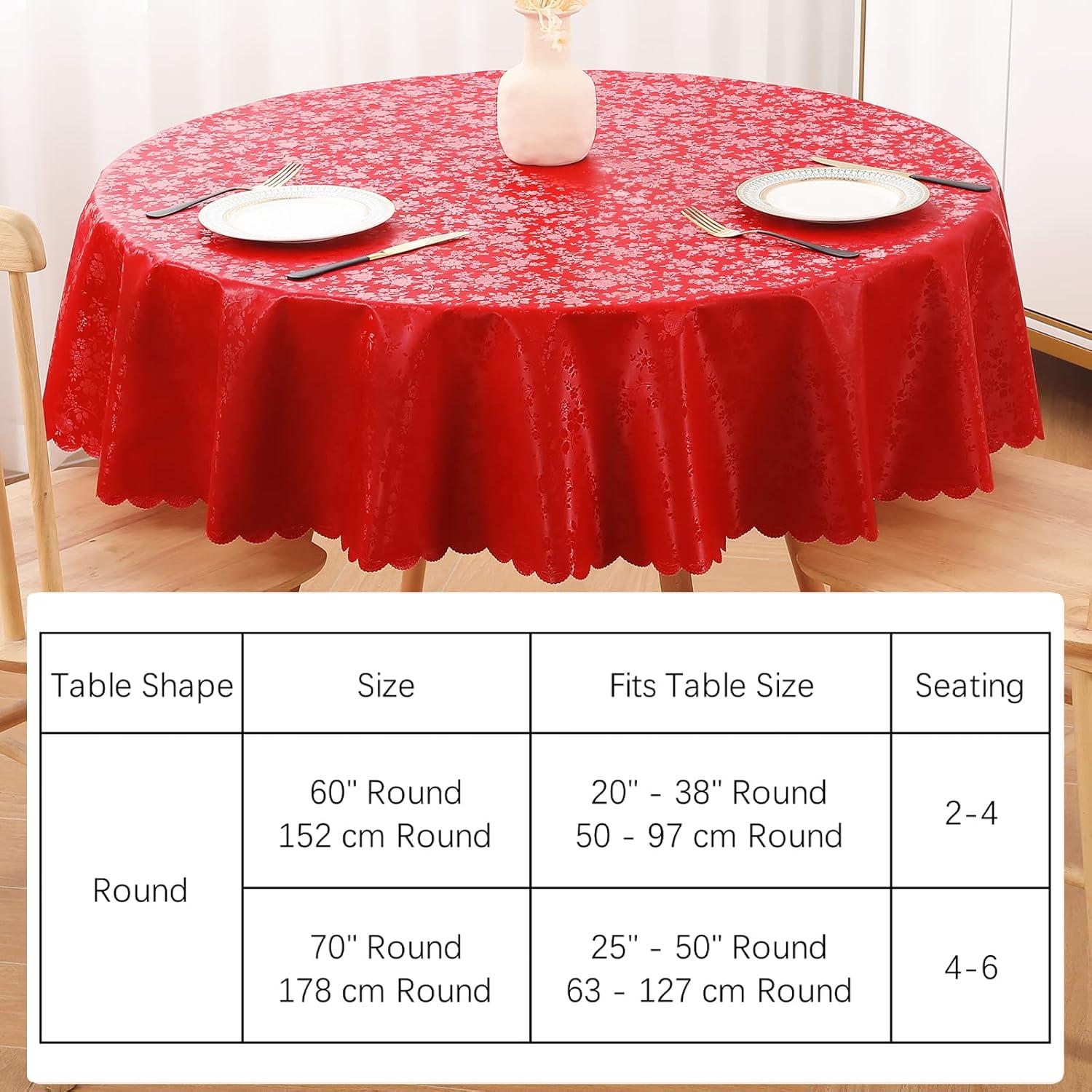 Collections Etc Fancy Scroll Scalloped Edge Festive Tablecloth