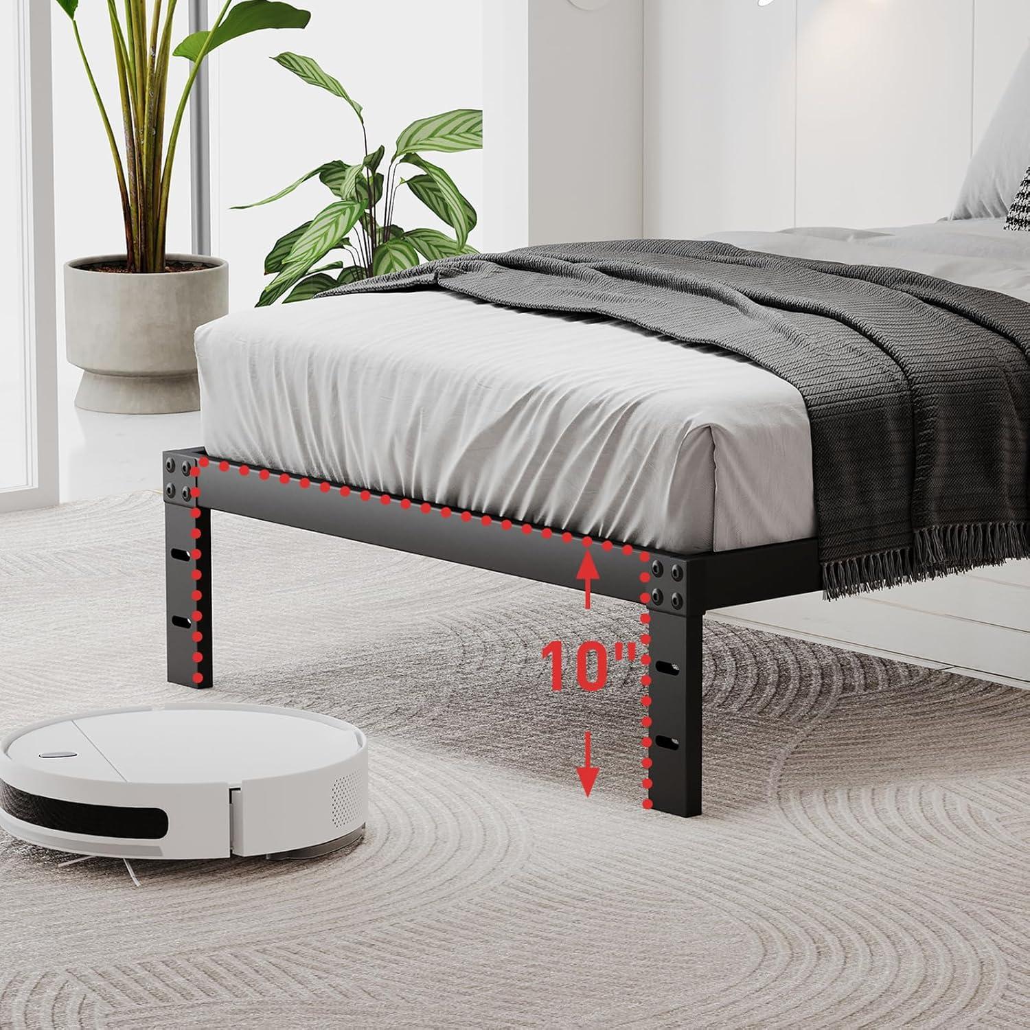 10 Inch Twin Bed Frames No Box Spring Needed, Heavy Duty Metal Twin Platform Bed Frame, Non-Slip Noise Free Easy Assembly, Black Bed Frame