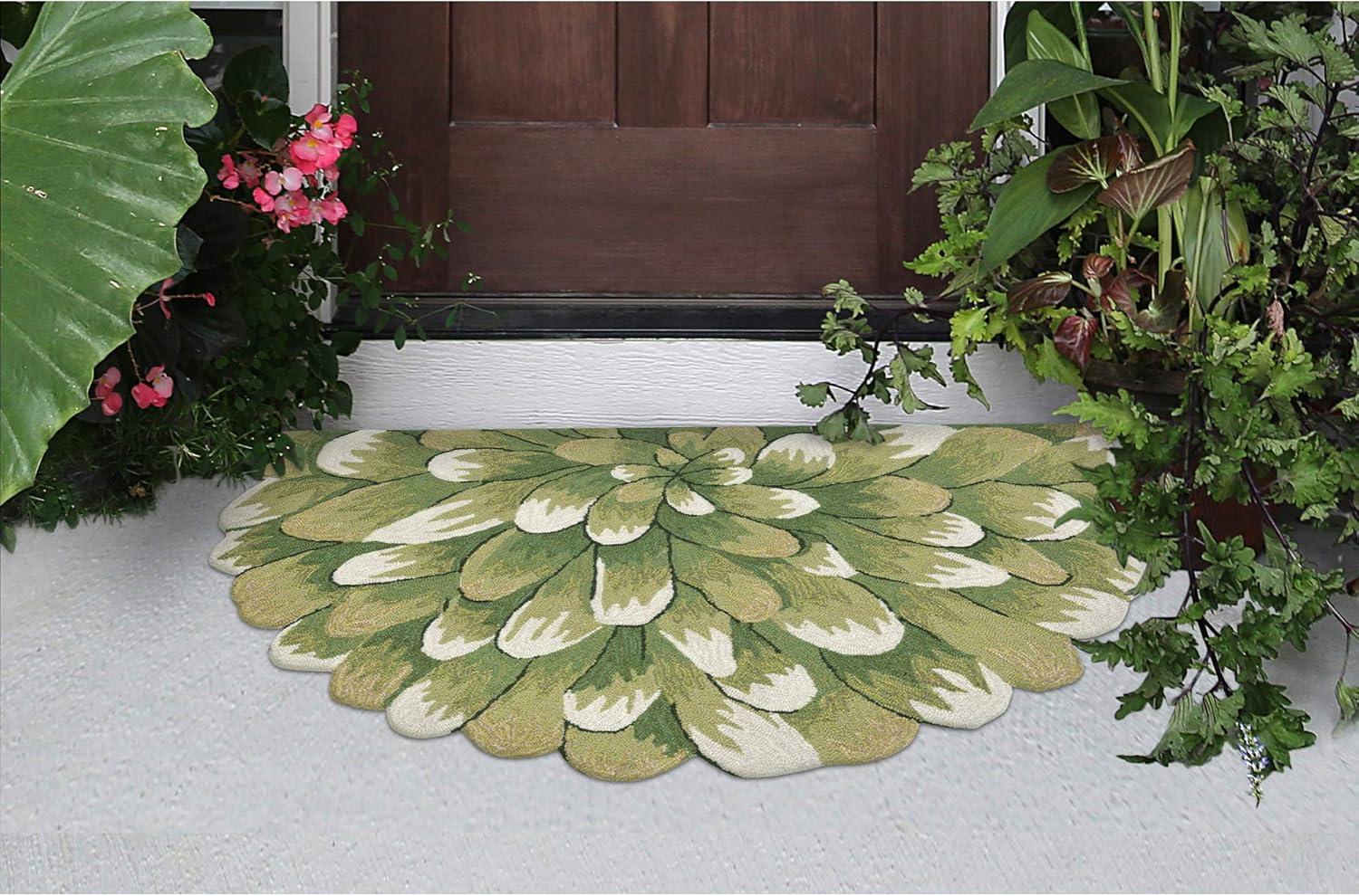 Liora Manne Frontporch Mum Indoor/Outdoor Rug Green 2' x 3'