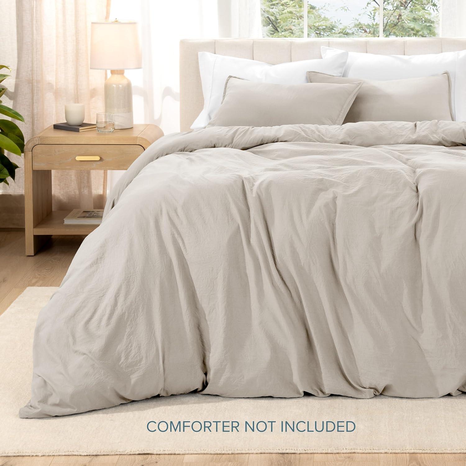 Bare Home Washed Microfiber Duvet Cover Set