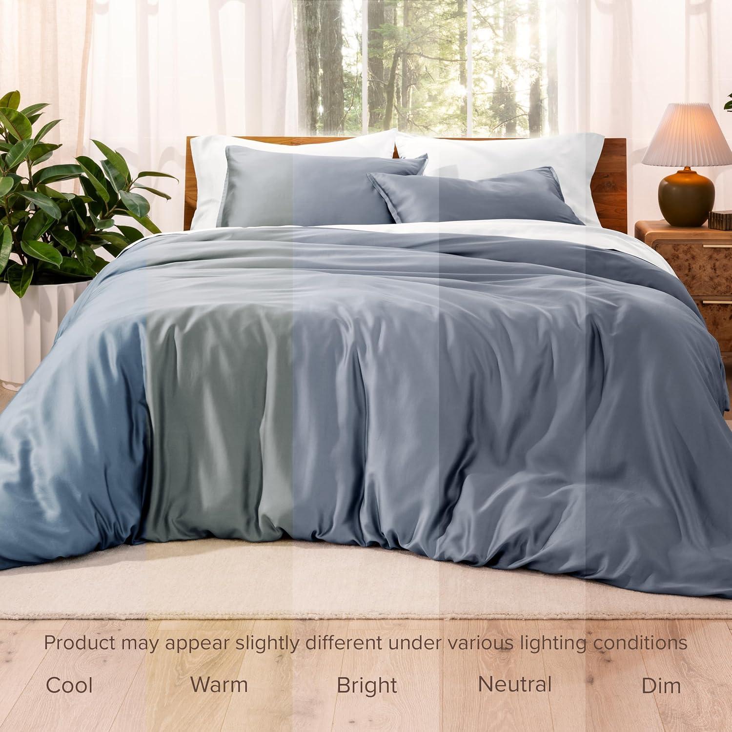 Full/Queen Indigo TENCEL™ Lyocell Duvet Cover Set by Bare Home