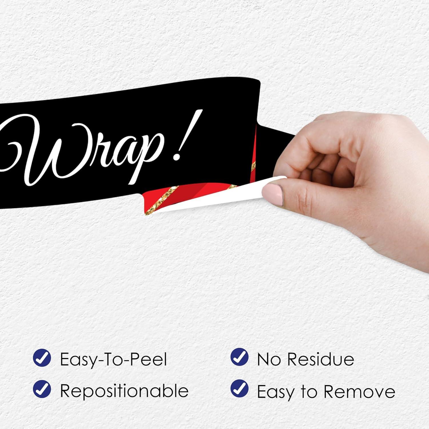 Big Dot of Happiness Red Carpet Hollywood - Peel and Stick Movie Theater Decor Vinyl Wall Art Stickers - Wall Decals - Set of 20