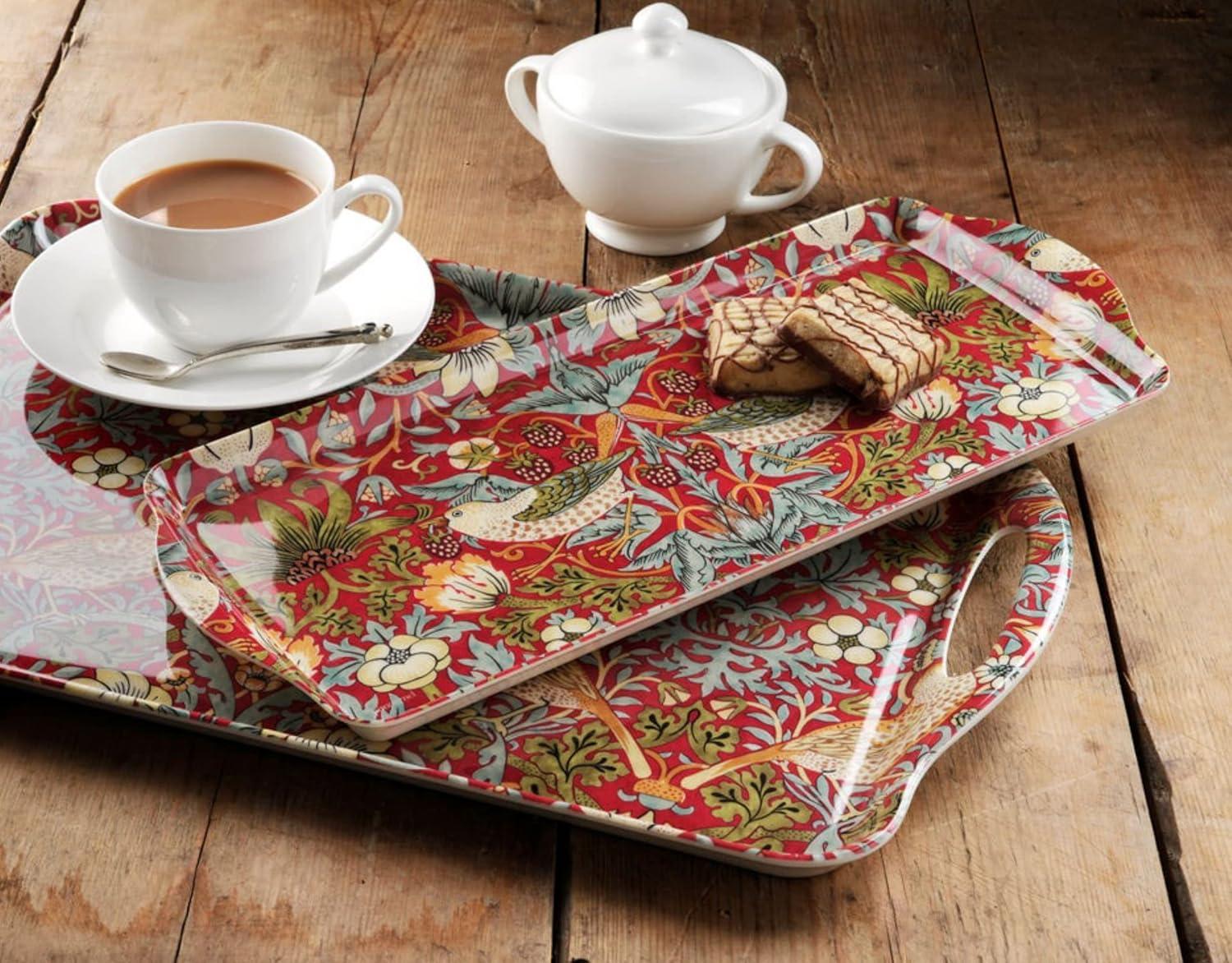 Pimpernel Strawberry Thief Red Melamine Sandwich Tray 15.1 X6.5"