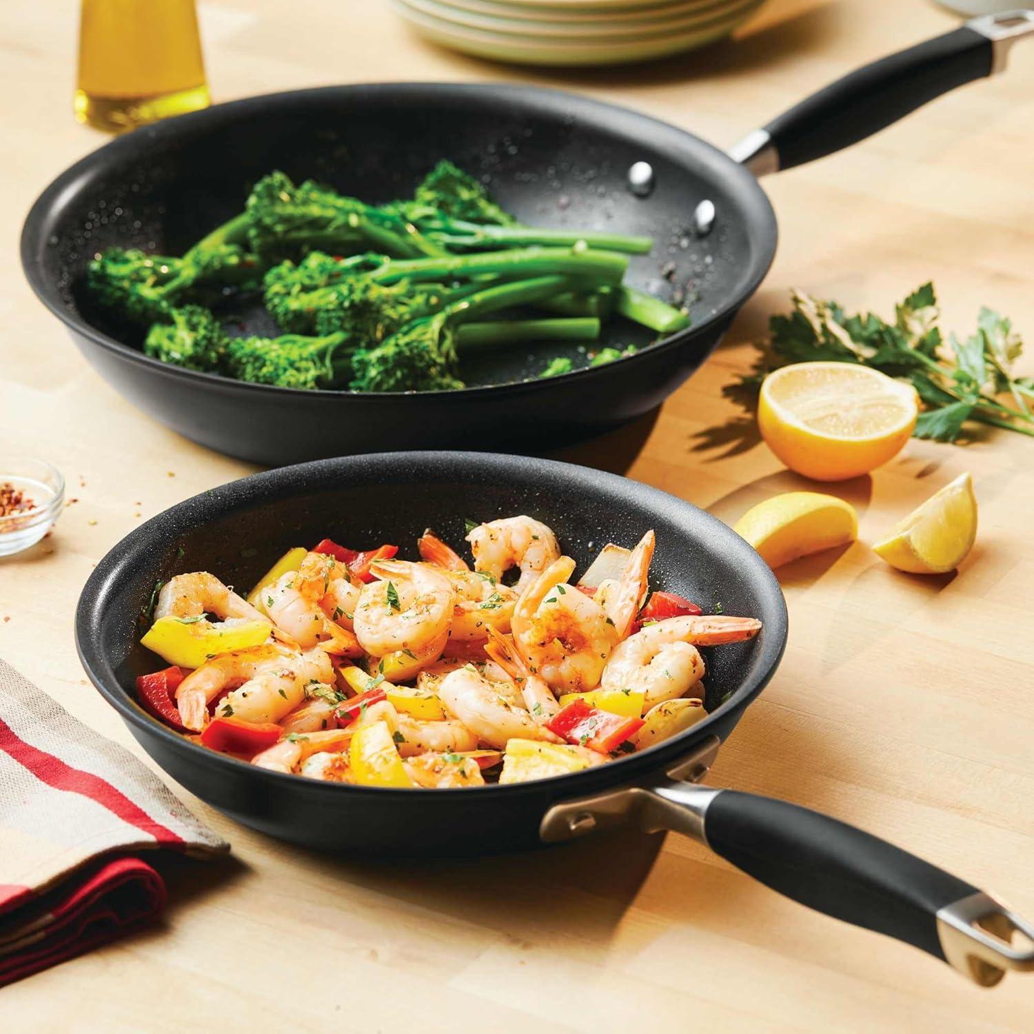 Anolon Advanced Home Hard Anodized Nonstick Frying Pan Set, 10.25 Inch And 12.75 Inch, 2-Piece