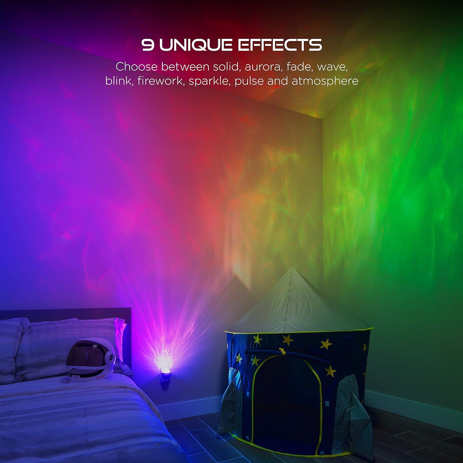 Galaxy Wave Projector Wall Plug Light - Enbrighten: Aurora & Nebula Effects, Integrated LED, Modern Decor