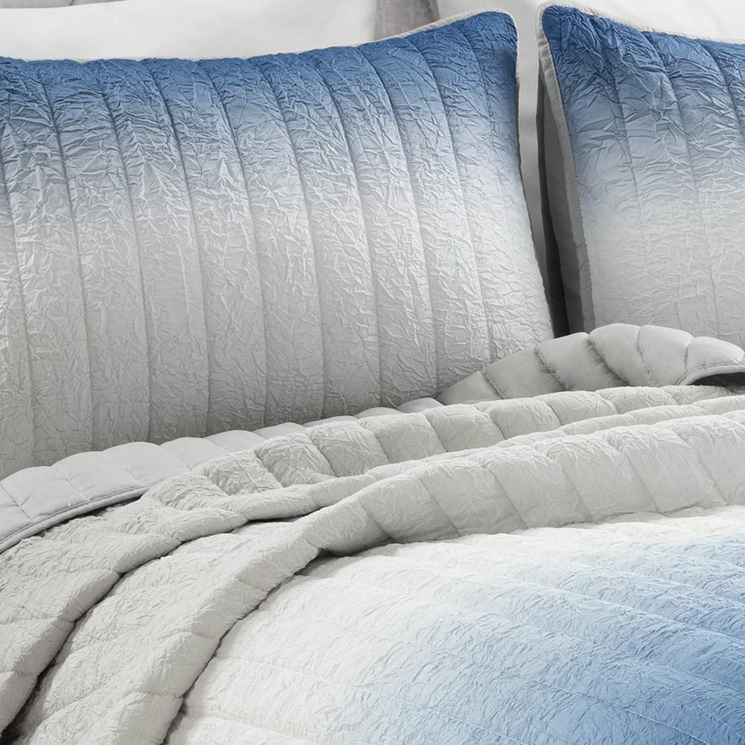 Lush Decor Crinkle Ombre Microfiber Quilt Set