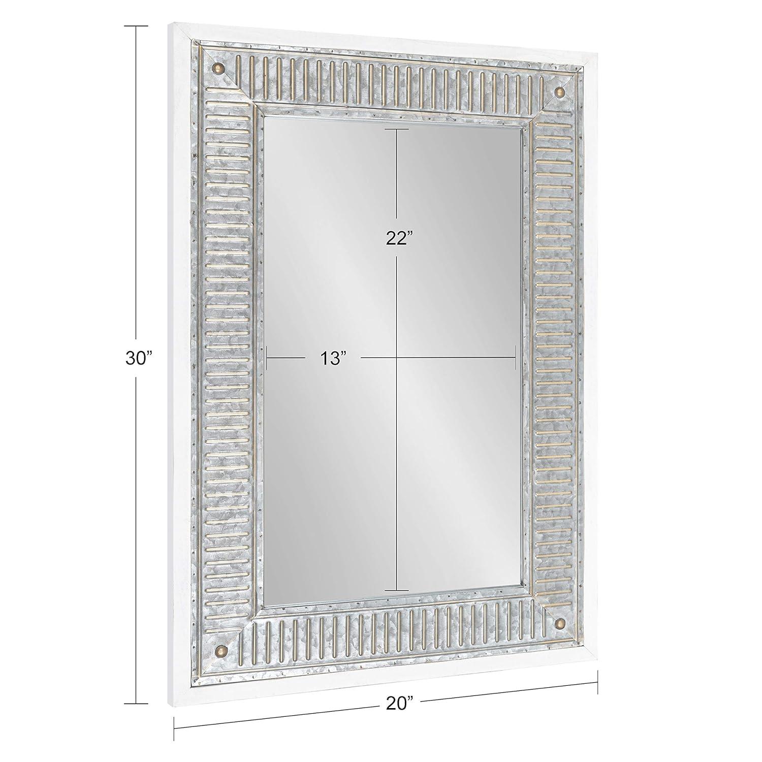 20" x 29.7" Deely Rectangle Wall Mirror White - Kate & Laurel All Things Decor: Modern Style, No Assembly, Wood Frame