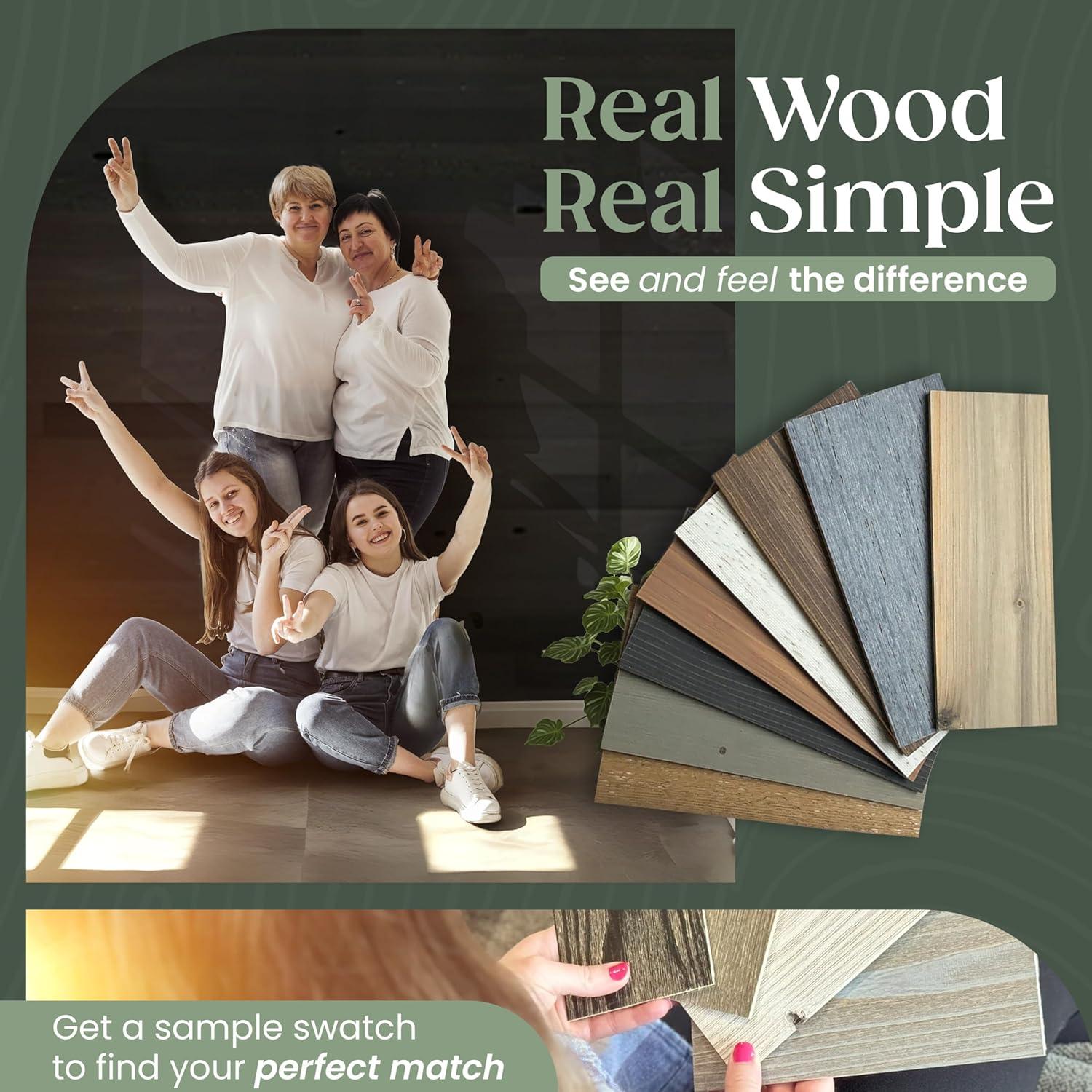 Black Ice Reclaimed Wood Peel & Stick Wall Planks