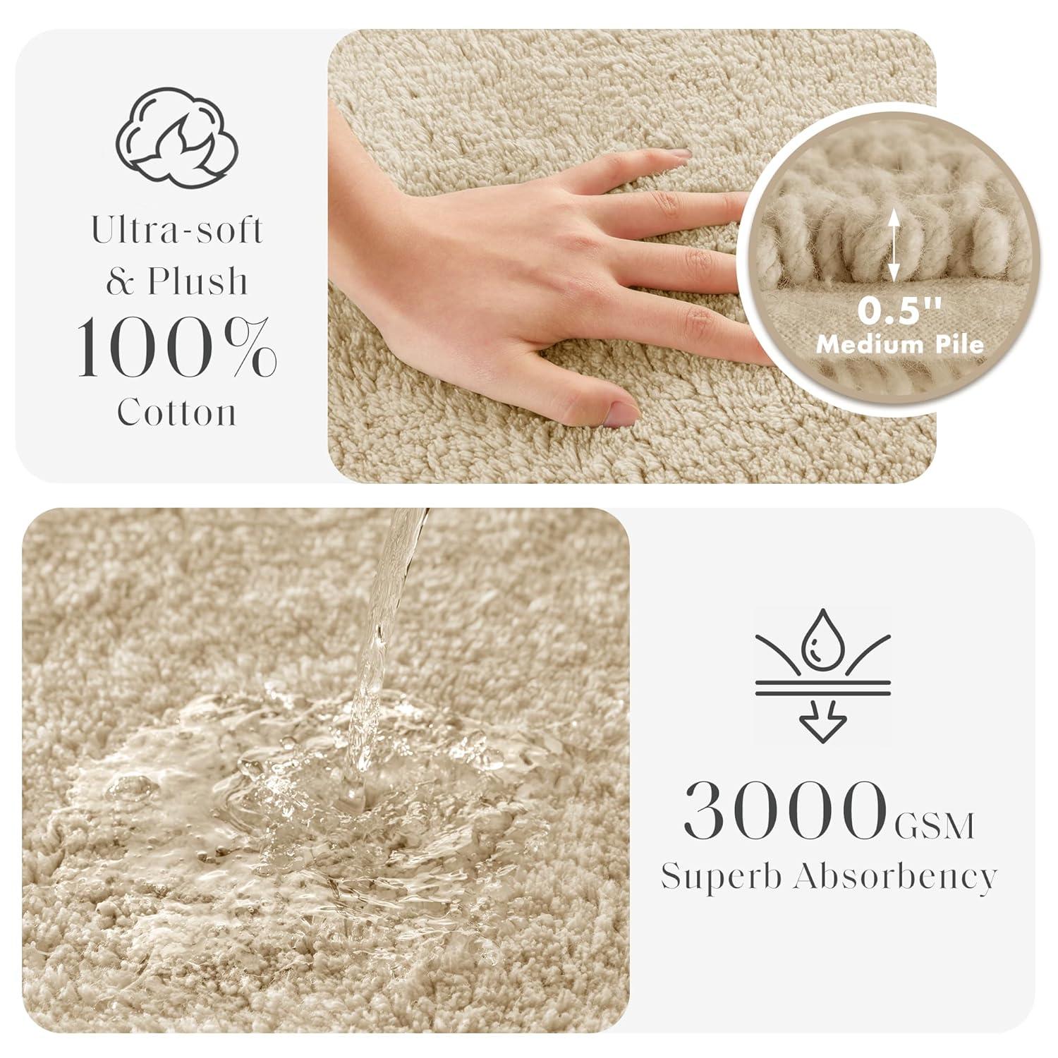 Madison Park Signature Splendor 100% Cotton Tufted 3000 GSM Reversible Bath Rug