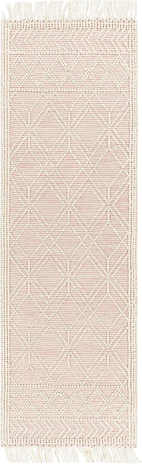 Mark&Day Wool Area Rugs, 5x7 Staveley Cottage Bright Pink Area Rug (5' x 7'6")