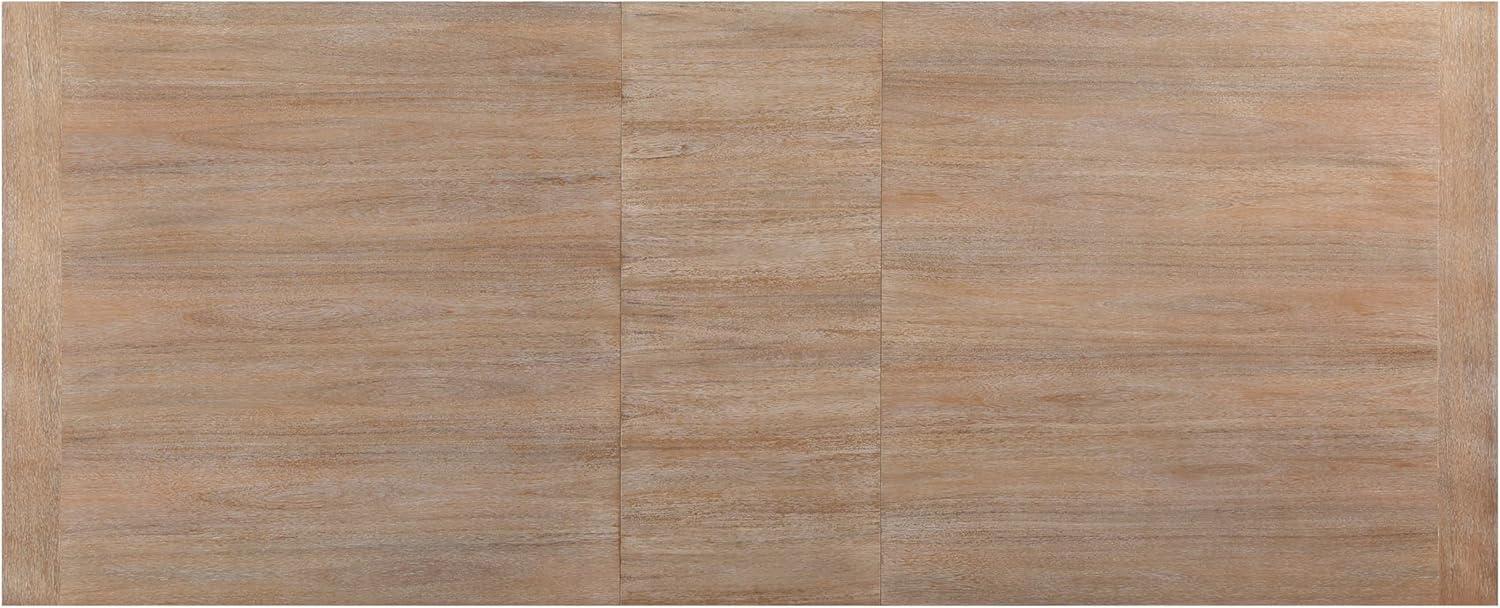 Benjara Deen 85-103 Inch Dining Table, 8 Seater, Self Storing Leaf, Brown Wood