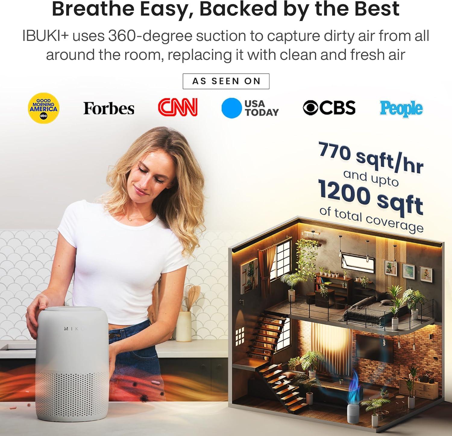 Miko HEPA Smart Air Purifier up to 770 Sqft - App Controlled
