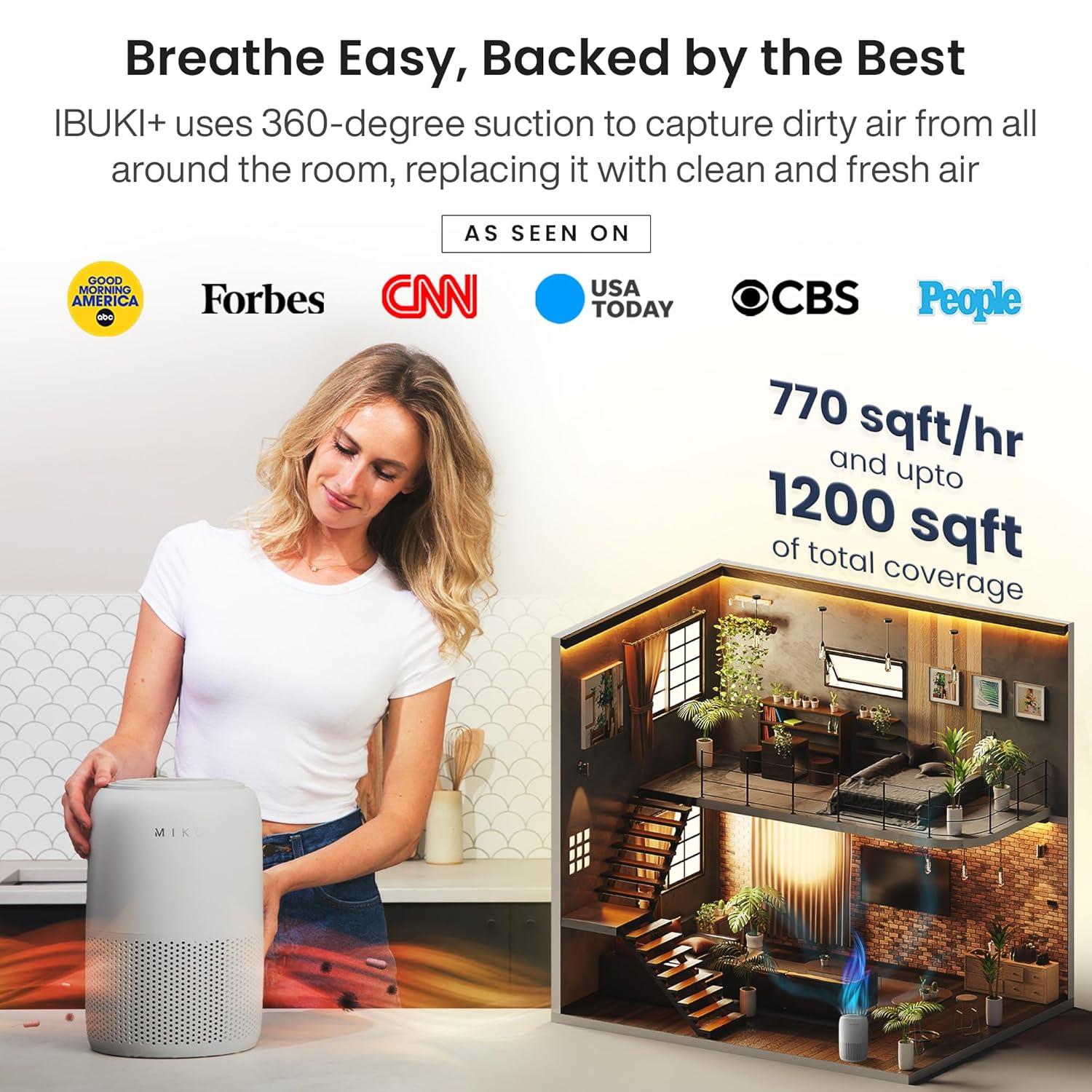 Miko HEPA Smart Air Purifier up to 770 Sqft - App Controlled