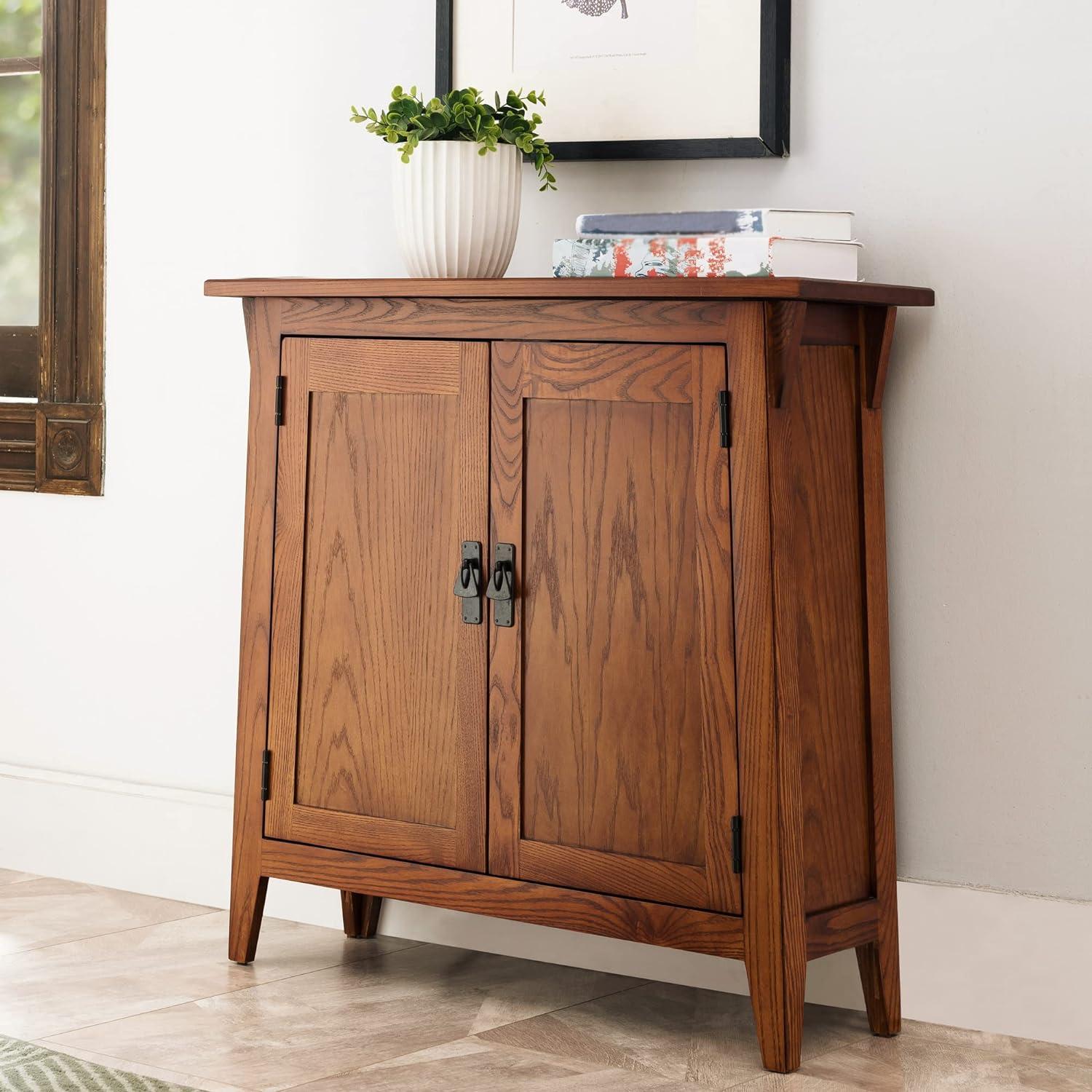 Leick Home 10032-RS Mission Round End Table with Drawer, Made with Solid Wood, Side Table for Living Room, Bedroom, and Office, Slate Black Finish