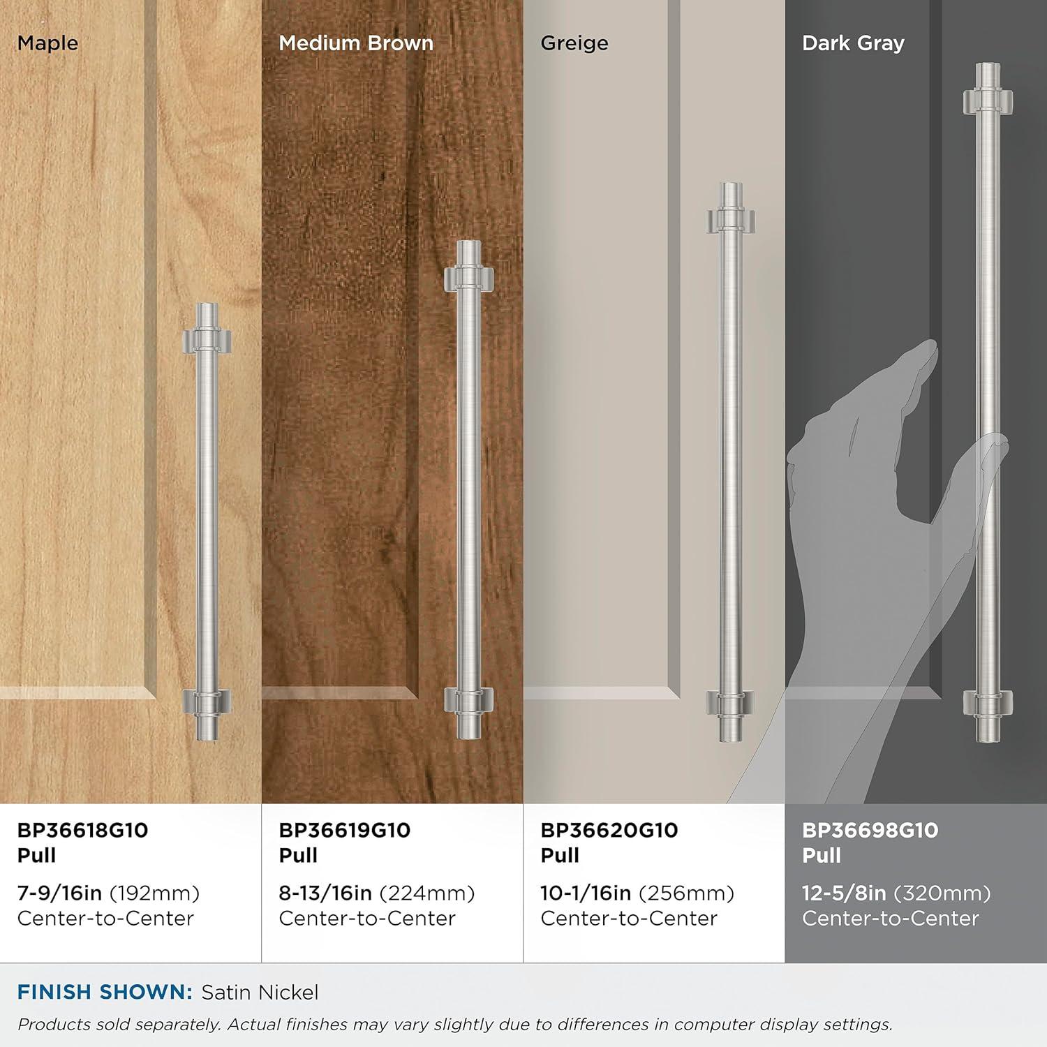Amerock Davenport 12-5/8 inch (320mm) Center-to-Center Satin Nickel Cabinet Pull