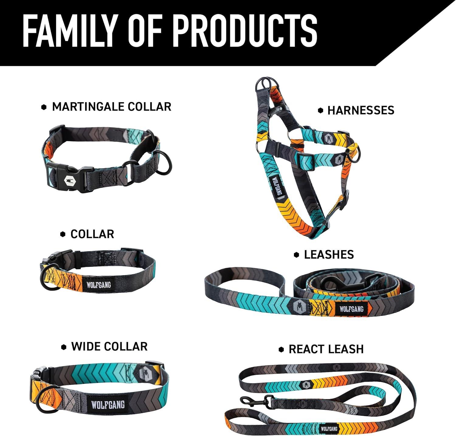 Wolfgang 8093076 18 in. Multi Color Chev Tech Polyester Dog Adjustable Collar, Medium