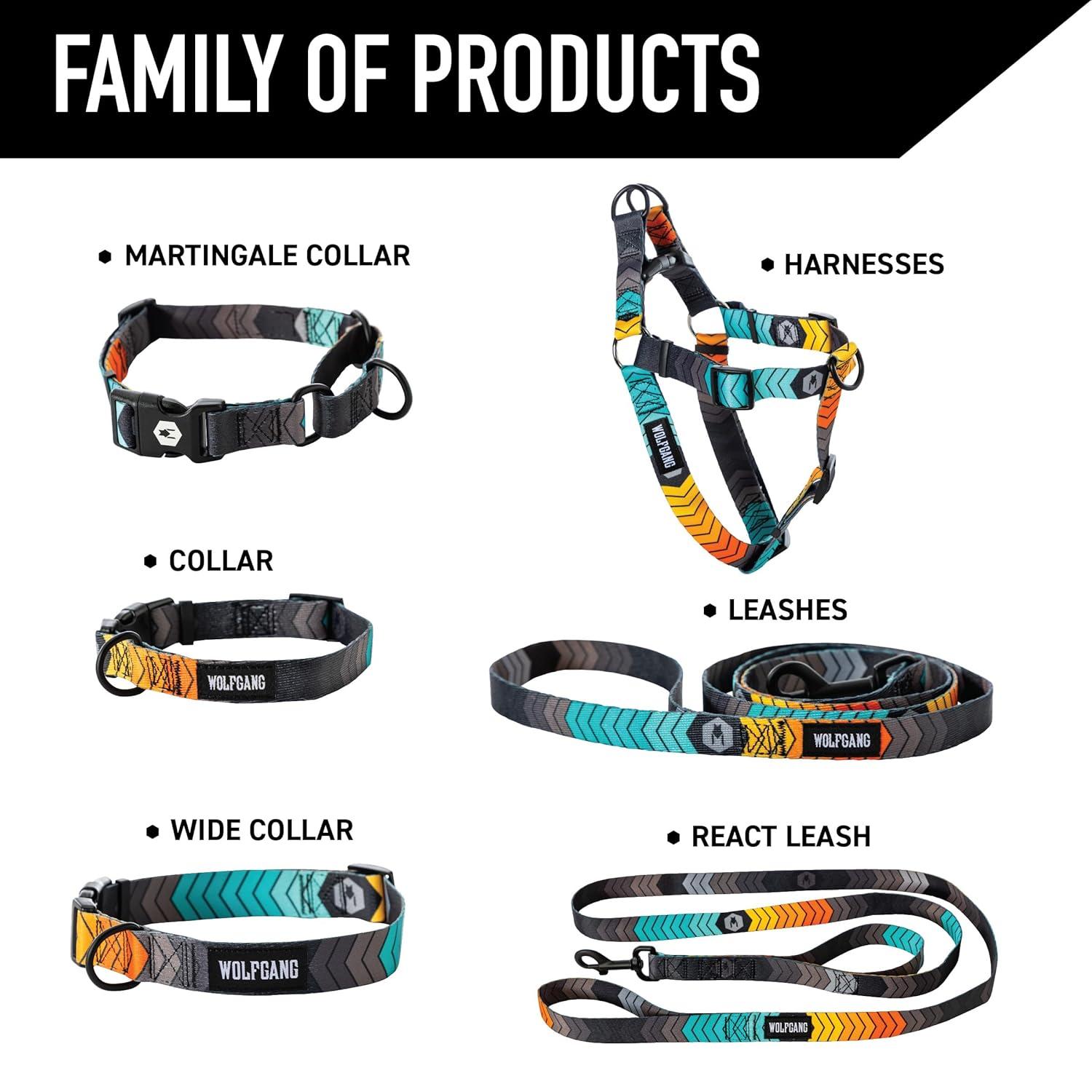 Wolfgang 8093076 18 in. Multi Color Chev Tech Polyester Dog Adjustable Collar, Medium