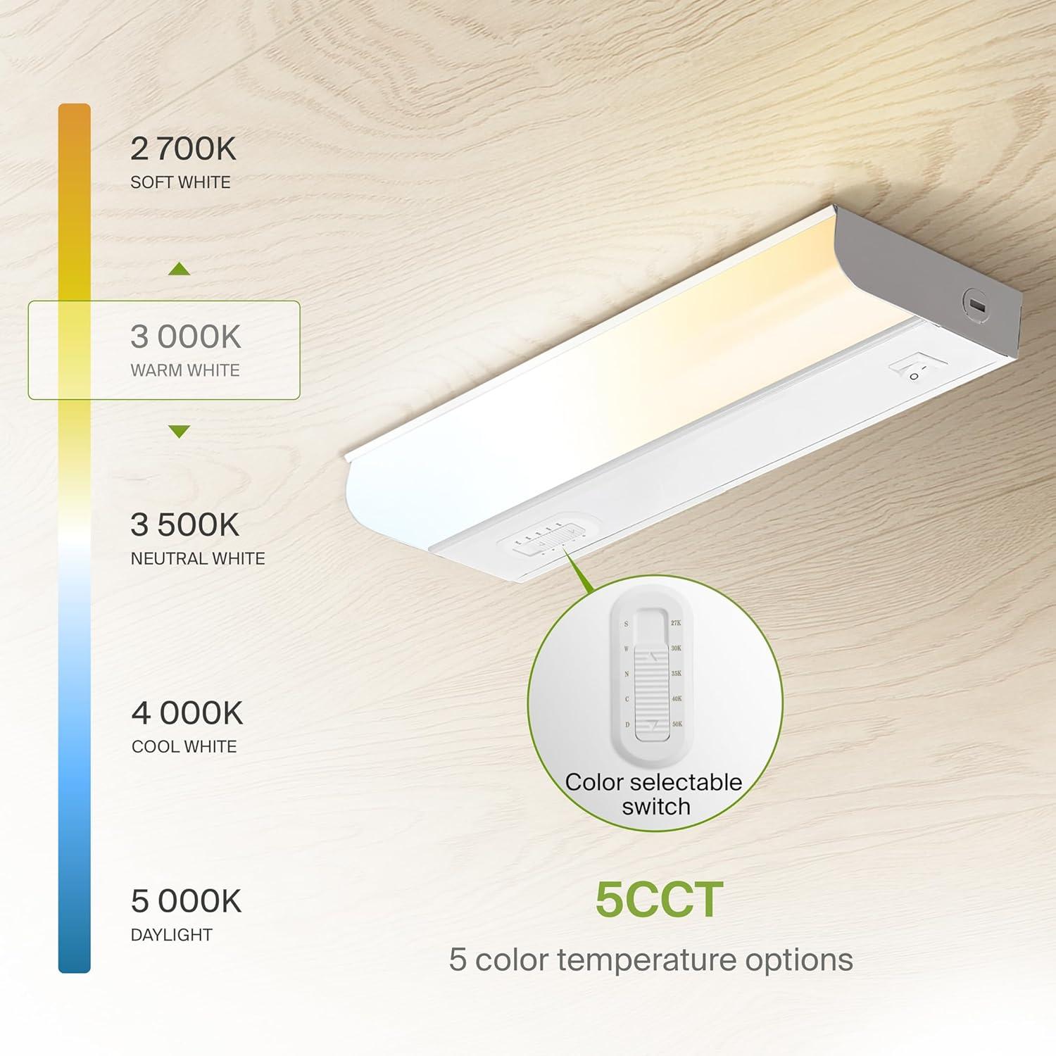 9-Inch LED Under Cabinet Light with On/Off Switch, 5 Color Selectable