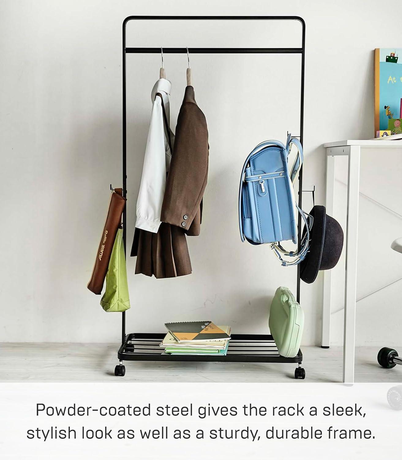 Yamazaki Home Kids Clothes Rack, Steel, Wheels