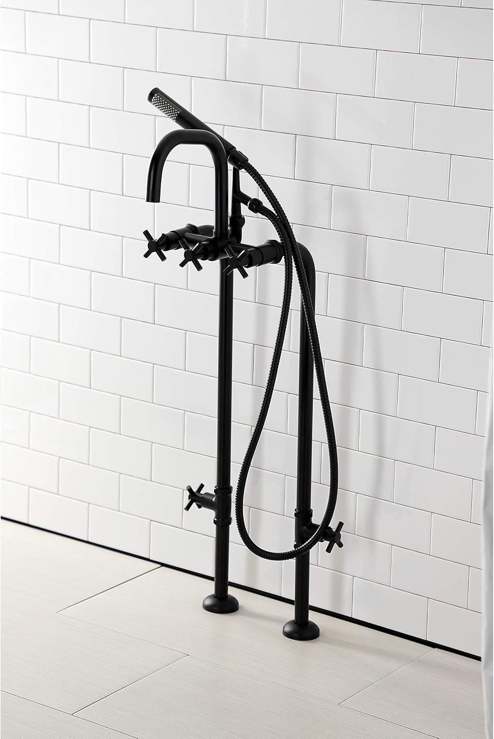Kingston Brass Concord Freestanding Tub Faucet with Supply Line and Stop Valve