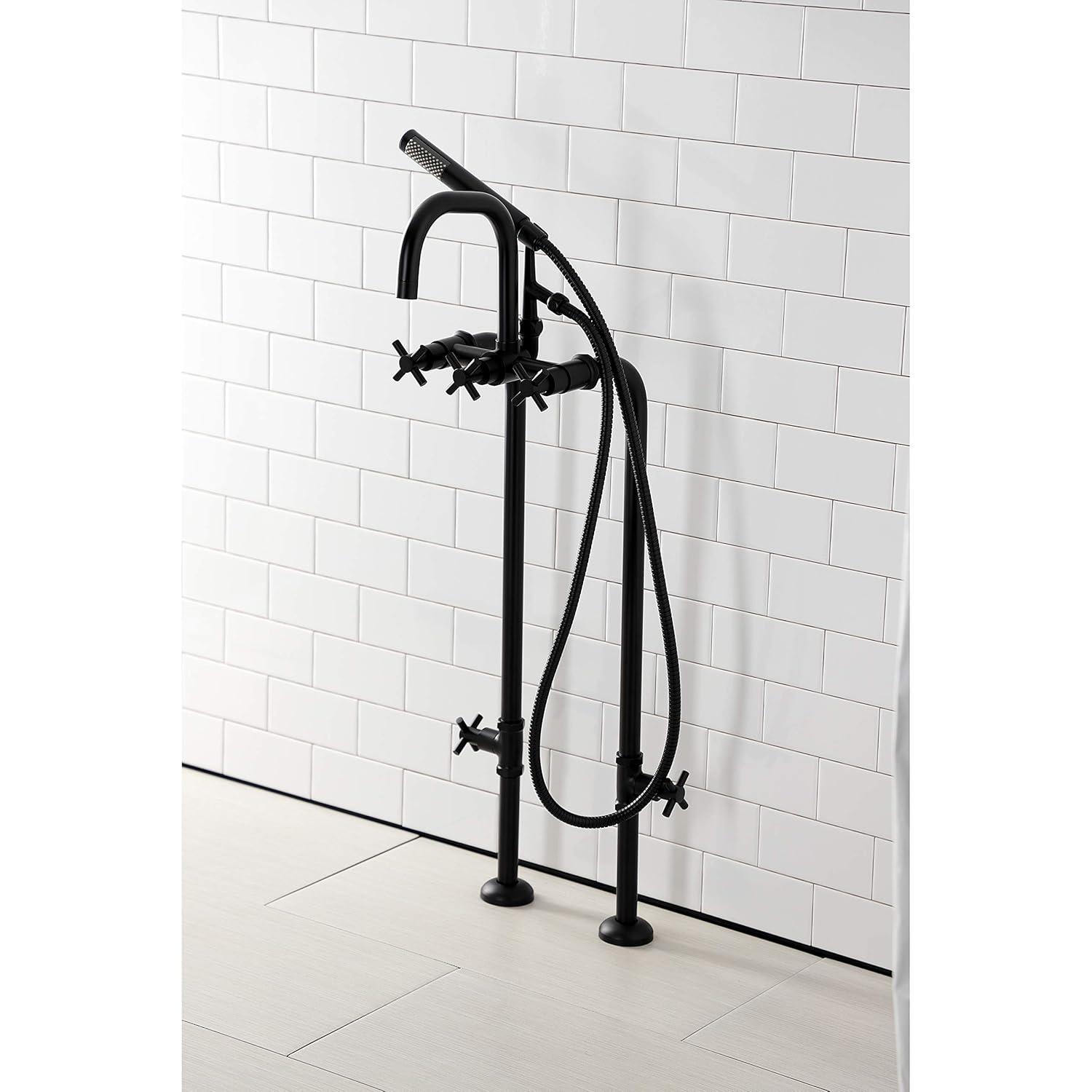 Kingston Brass Concord Freestanding Tub Faucet with Supply Line and Stop Valve