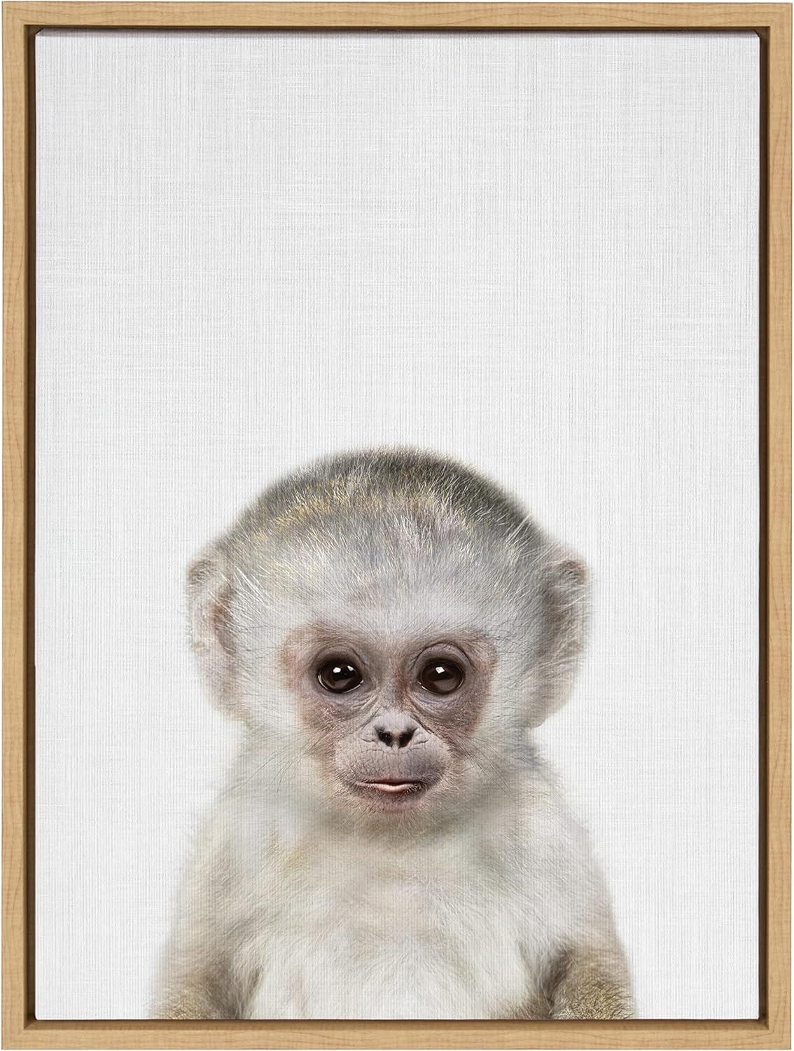 18" x 24" Sylvie Monkey Color Framed Canvas by Simon Te of Tai Prints - Kate & Laurel All Things Decor