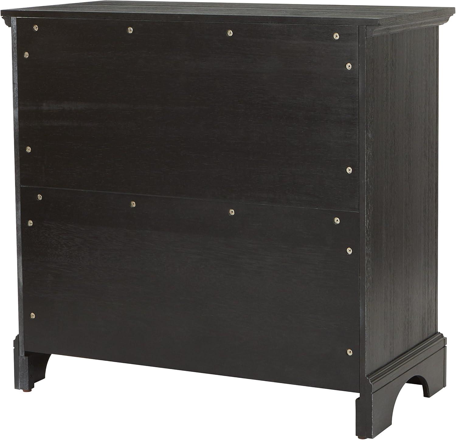 Farmhouse Basics Rustic Black 3-Drawer Chest with Modern Black Hardware