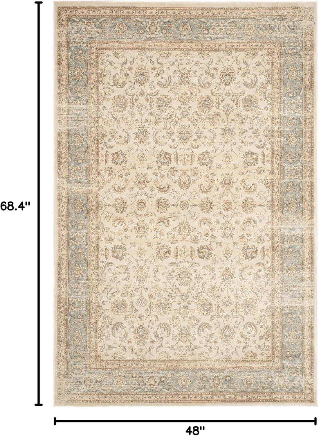 SAFAVIEH Vintage Roseann Traditional Area Rug, Ivory/Light Blue, 4' x 5'7"