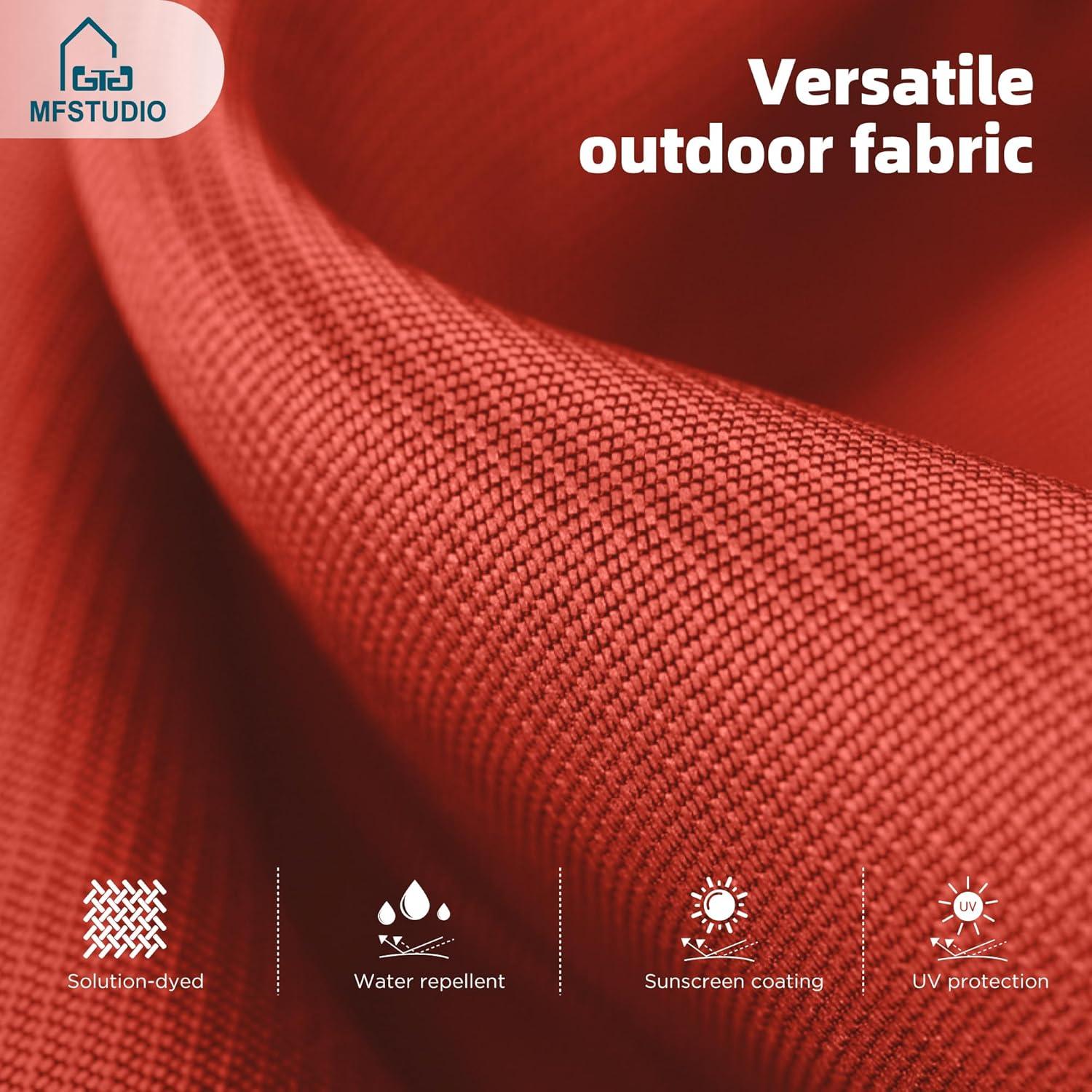 10ft Orange Red Polyester 3-Tier Vented Patio Umbrella with Auto-Tilt